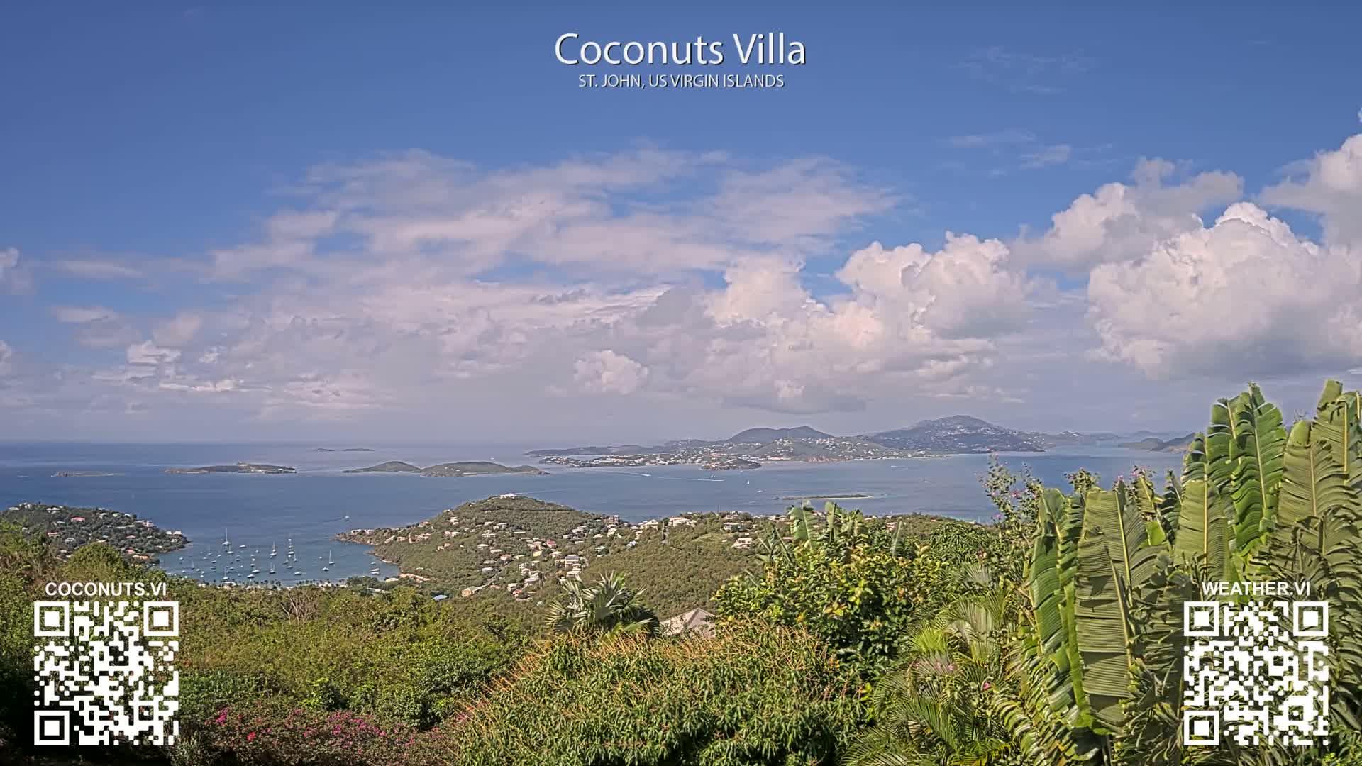 St. John, Cruz Bay St. Thomas Island View & Pillsbury Sound from Gift Hill Live Cam - Cruz Bay, St. John, United States Virgin Islands, USAGifft Hill, St. John, US Virgin Islands 2025-11-20 22:37