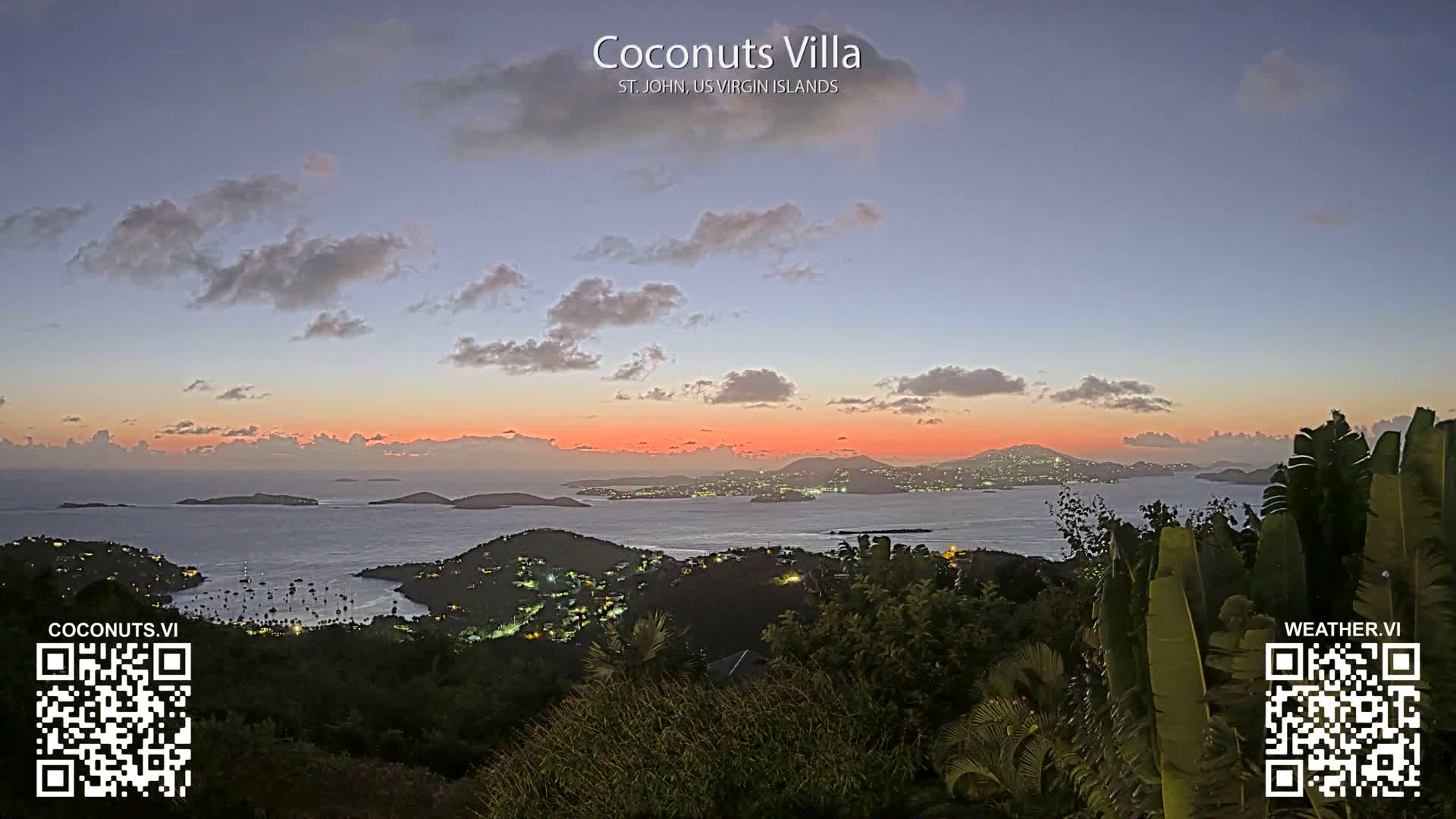 St. John, Cruz Bay St. Thomas Island View & Pillsbury Sound from Gift Hill Live Cam - Cruz Bay, St. John, United States Virgin Islands, USAGifft Hill, St. John, US Virgin Islands 2025-11-20 22:37