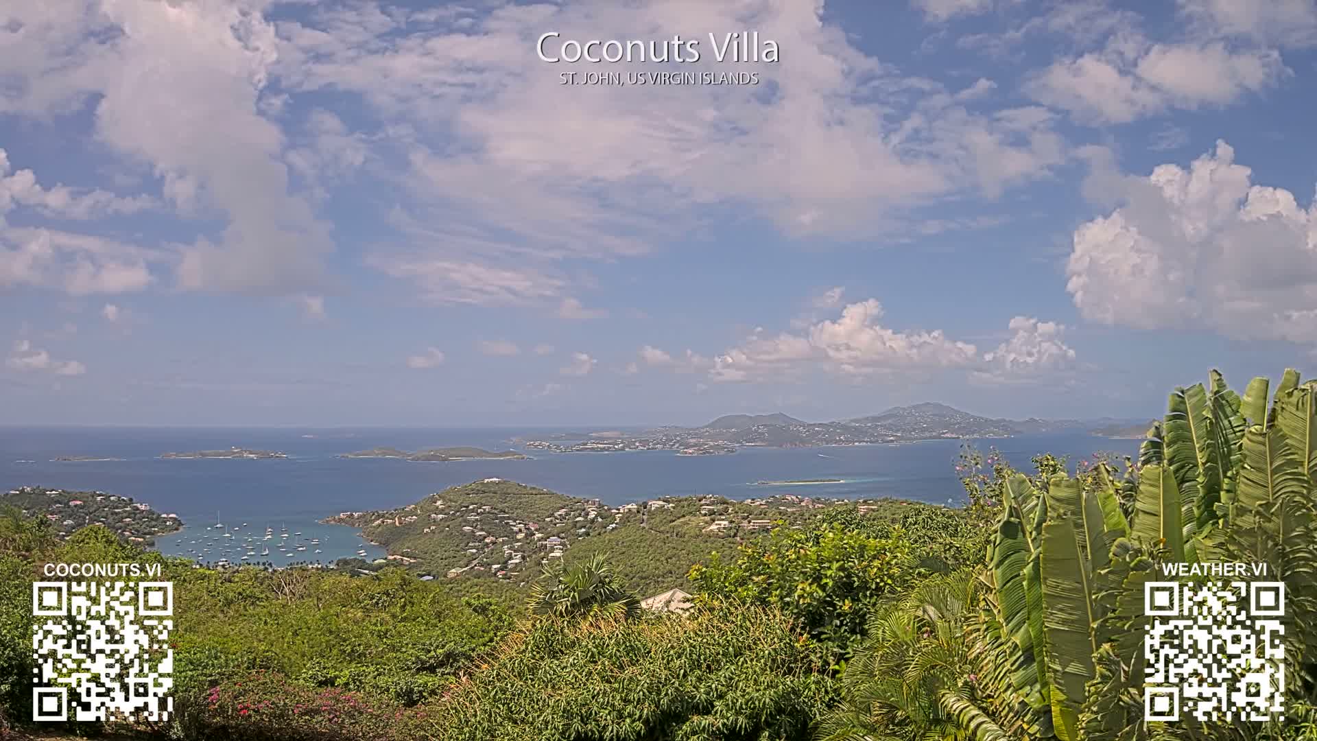St. John, Cruz Bay St. Thomas Island View & Pillsbury Sound from Gift Hill Live Cam - Cruz Bay, St. John, United States Virgin Islands, USAGifft Hill, St. John, US Virgin Islands 2025-11-20 22:37