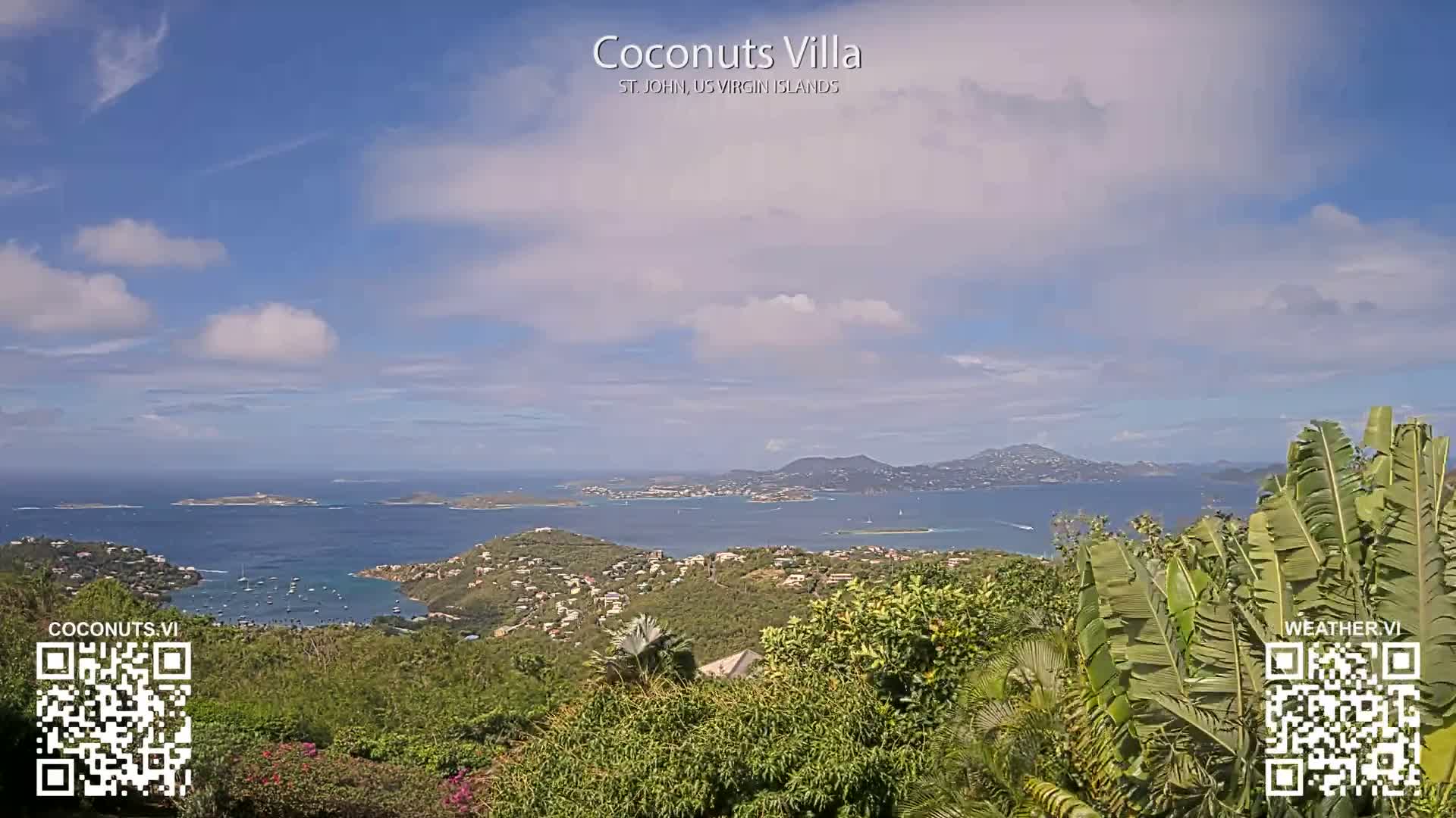 St. John, Cruz Bay St. Thomas Island View & Pillsbury Sound from Gift Hill Live Cam - Cruz Bay, St. John, United States Virgin Islands, USAGifft Hill, St. John, US Virgin Islands 2025-11-20 22:37