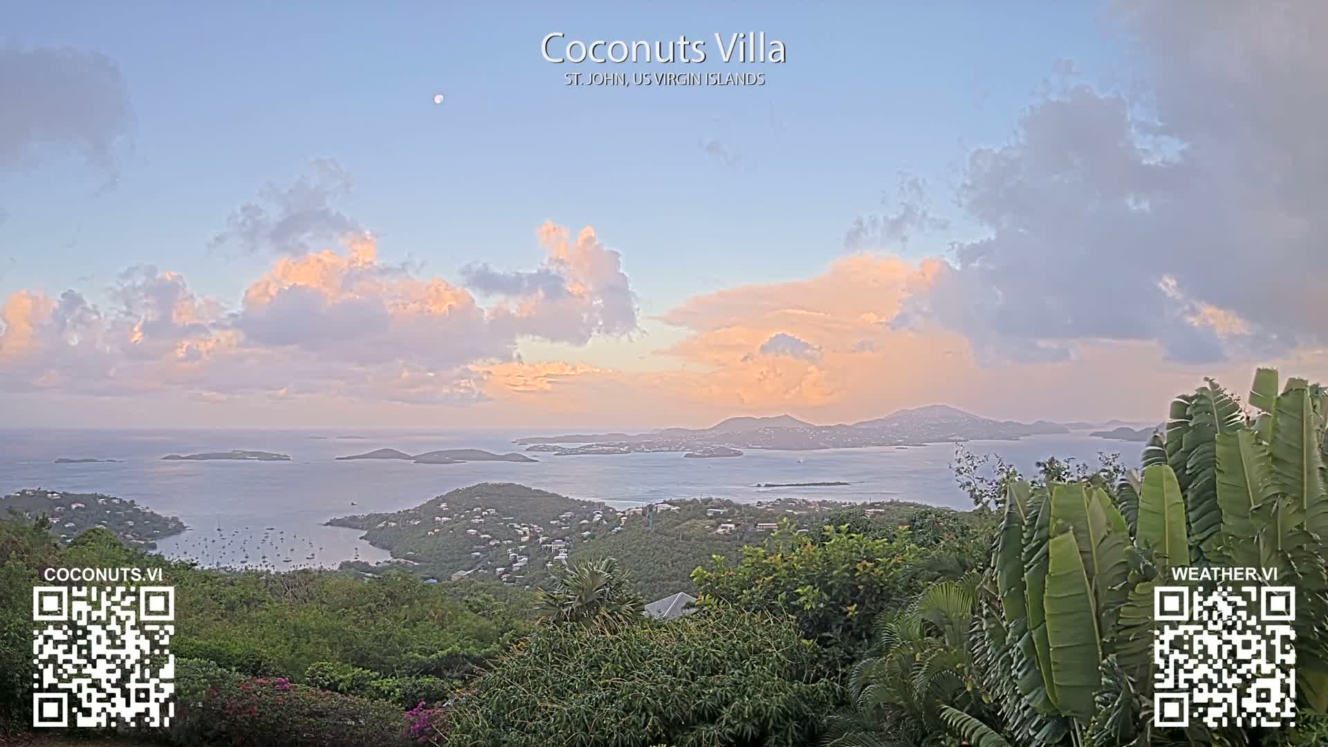 St. John, Cruz Bay St. Thomas Island View & Pillsbury Sound from Gift Hill Live Cam - Cruz Bay, St. John, United States Virgin Islands, USAGifft Hill, St. John, US Virgin Islands 2025-11-20 22:37