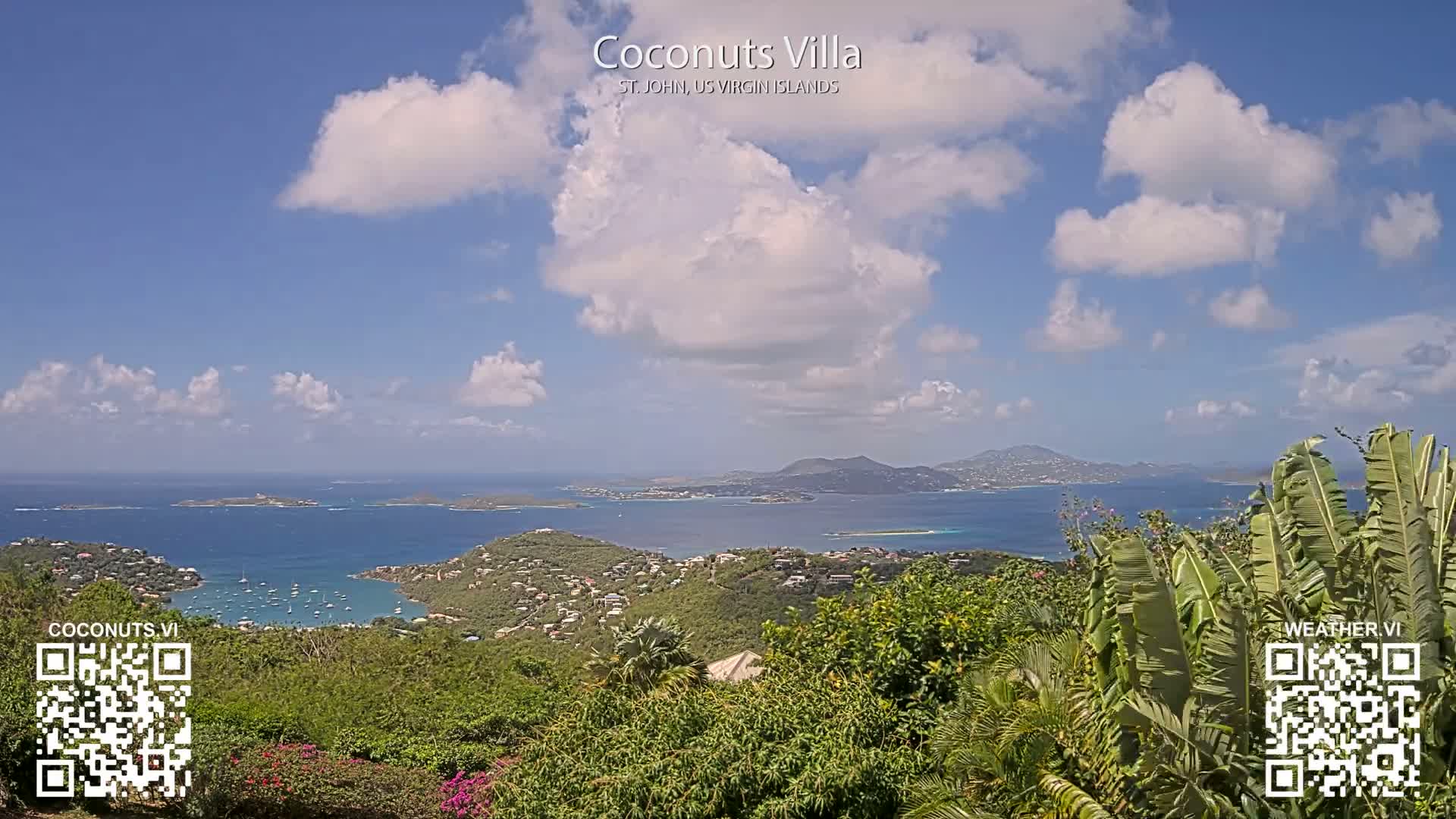 St. John, Cruz Bay St. Thomas Island View & Pillsbury Sound from Gift Hill Live Cam - Cruz Bay, St. John, United States Virgin Islands, USAGifft Hill, St. John, US Virgin Islands 2025-11-20 22:37