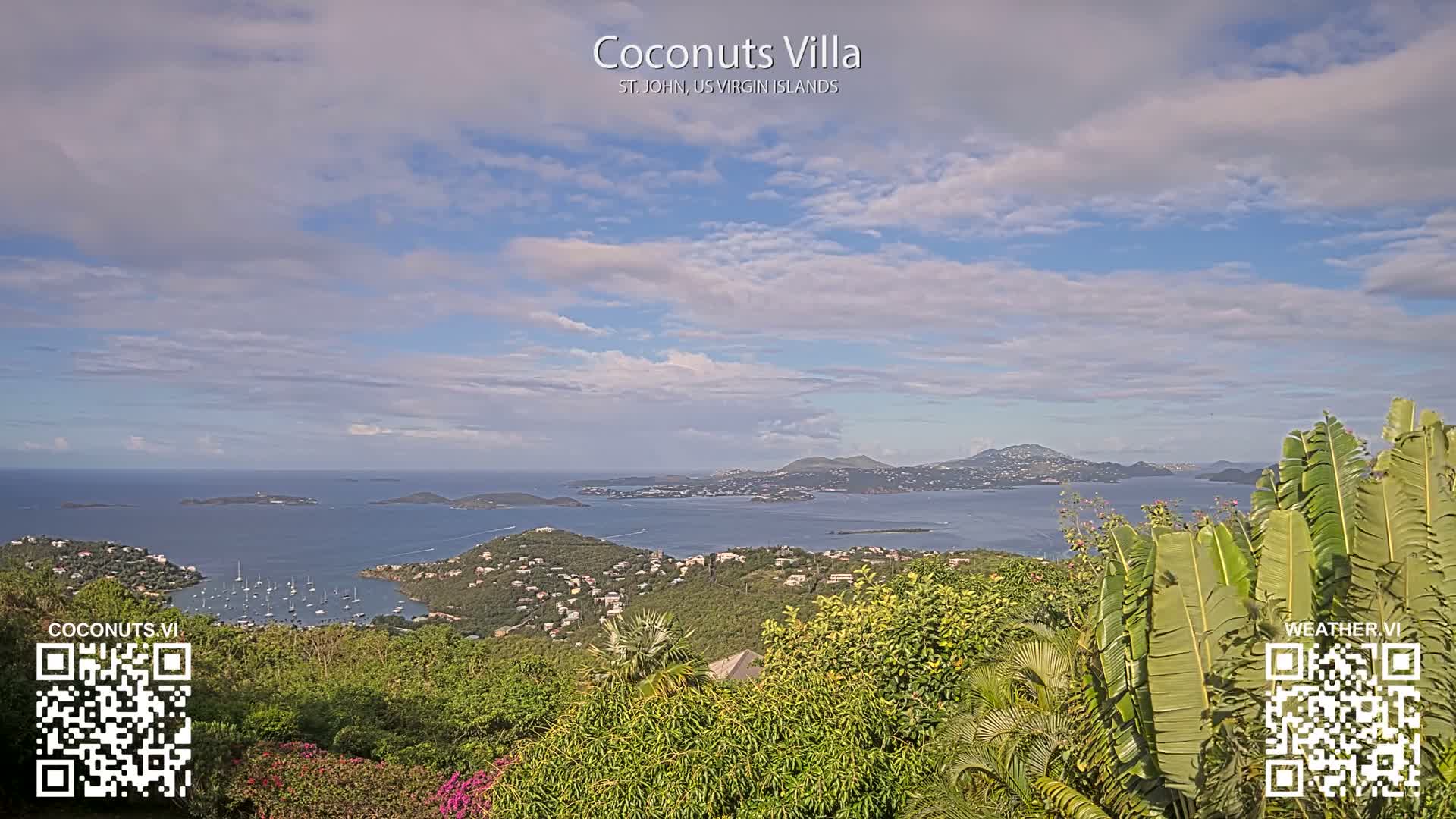 St. John, Cruz Bay St. Thomas Island View & Pillsbury Sound from Gift Hill Live Cam - Cruz Bay, St. John, United States Virgin Islands, USAGifft Hill, St. John, US Virgin Islands 2025-11-20 22:37