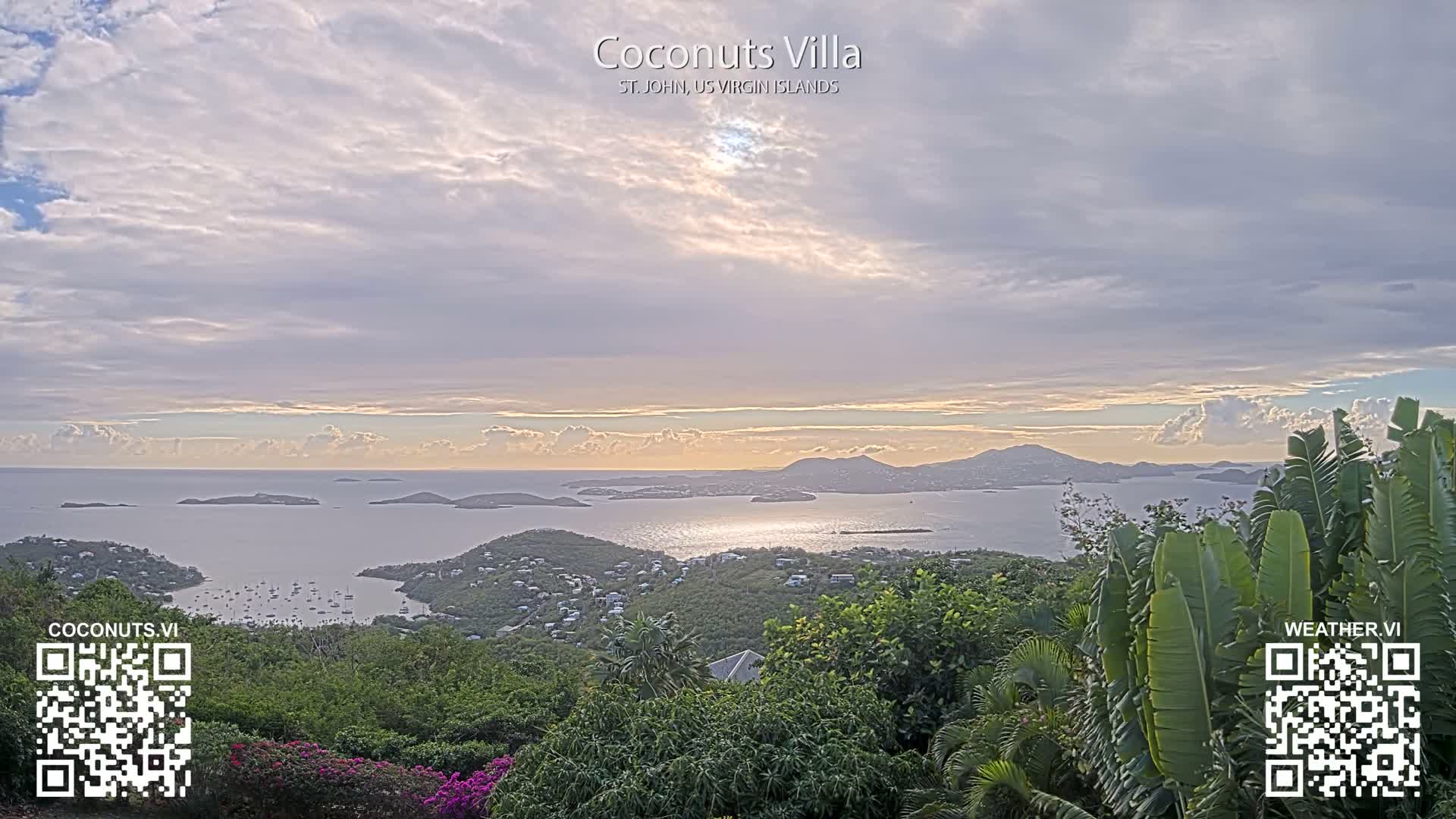 St. John, Cruz Bay St. Thomas Island View & Pillsbury Sound from Gift Hill Live Cam - Cruz Bay, St. John, United States Virgin Islands, USAGifft Hill, St. John, US Virgin Islands 2025-11-20 22:37