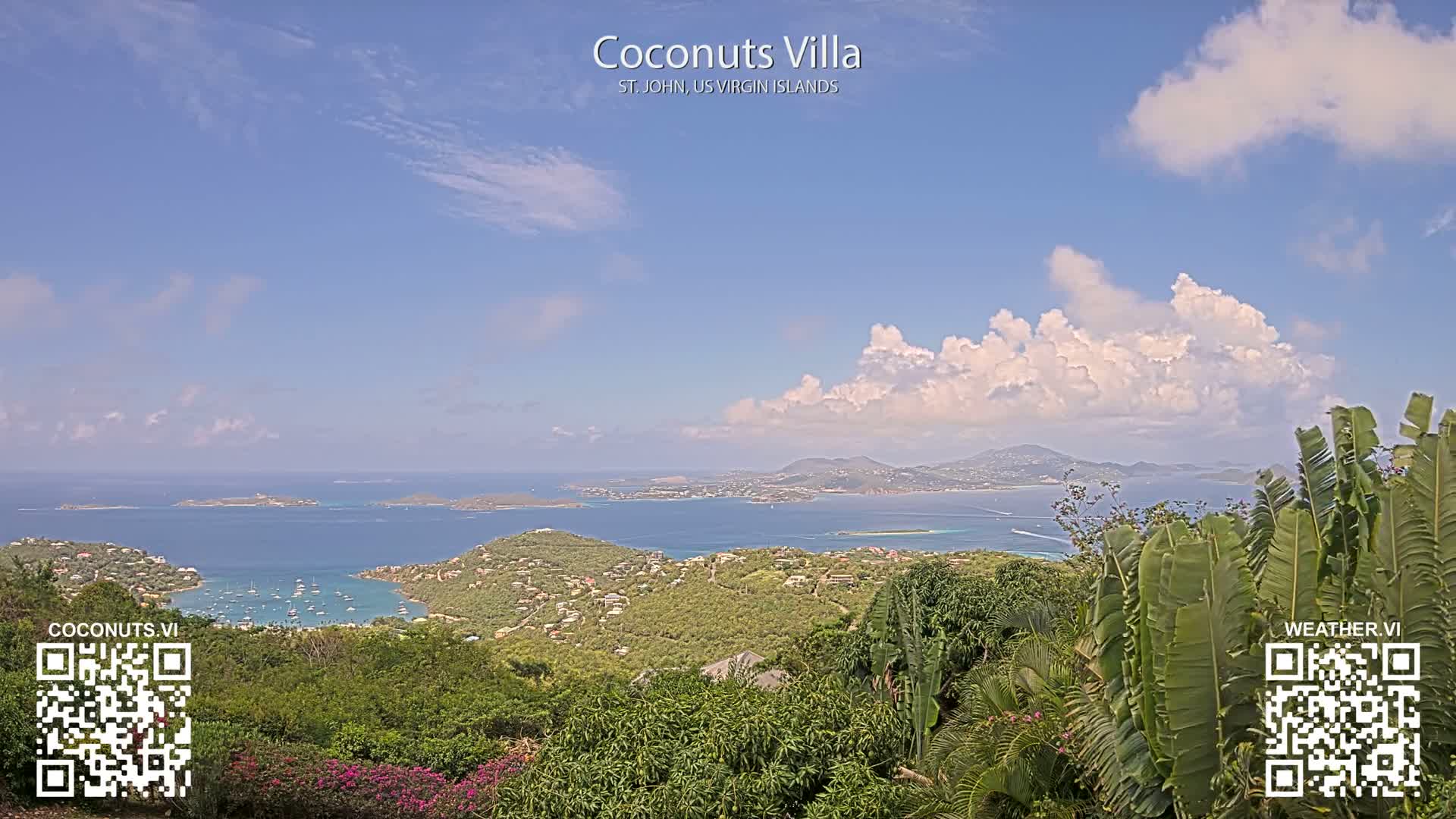 St. John, Cruz Bay St. Thomas Island View & Pillsbury Sound from Gift Hill Live Cam - Cruz Bay, St. John, United States Virgin Islands, USAGifft Hill, St. John, US Virgin Islands 2025-11-20 22:37