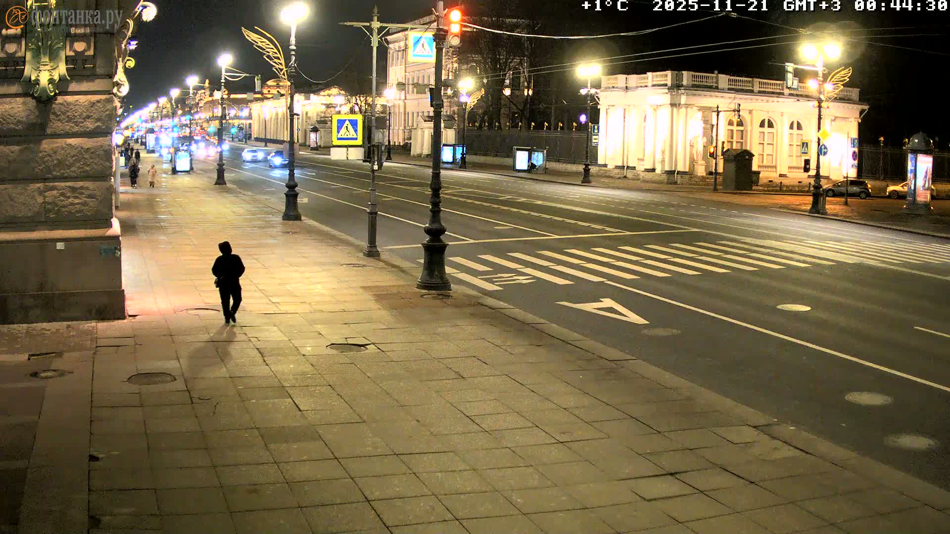 St. Petersburg, Nevskiy Avenue,  Anichkov Palace & Garden (Anitsjkof-Paleis)  Live Cam - Dvortsovy, Tsentralny, Saint Petersburg, Northwestern (Severo-Zapadnyy), Russia