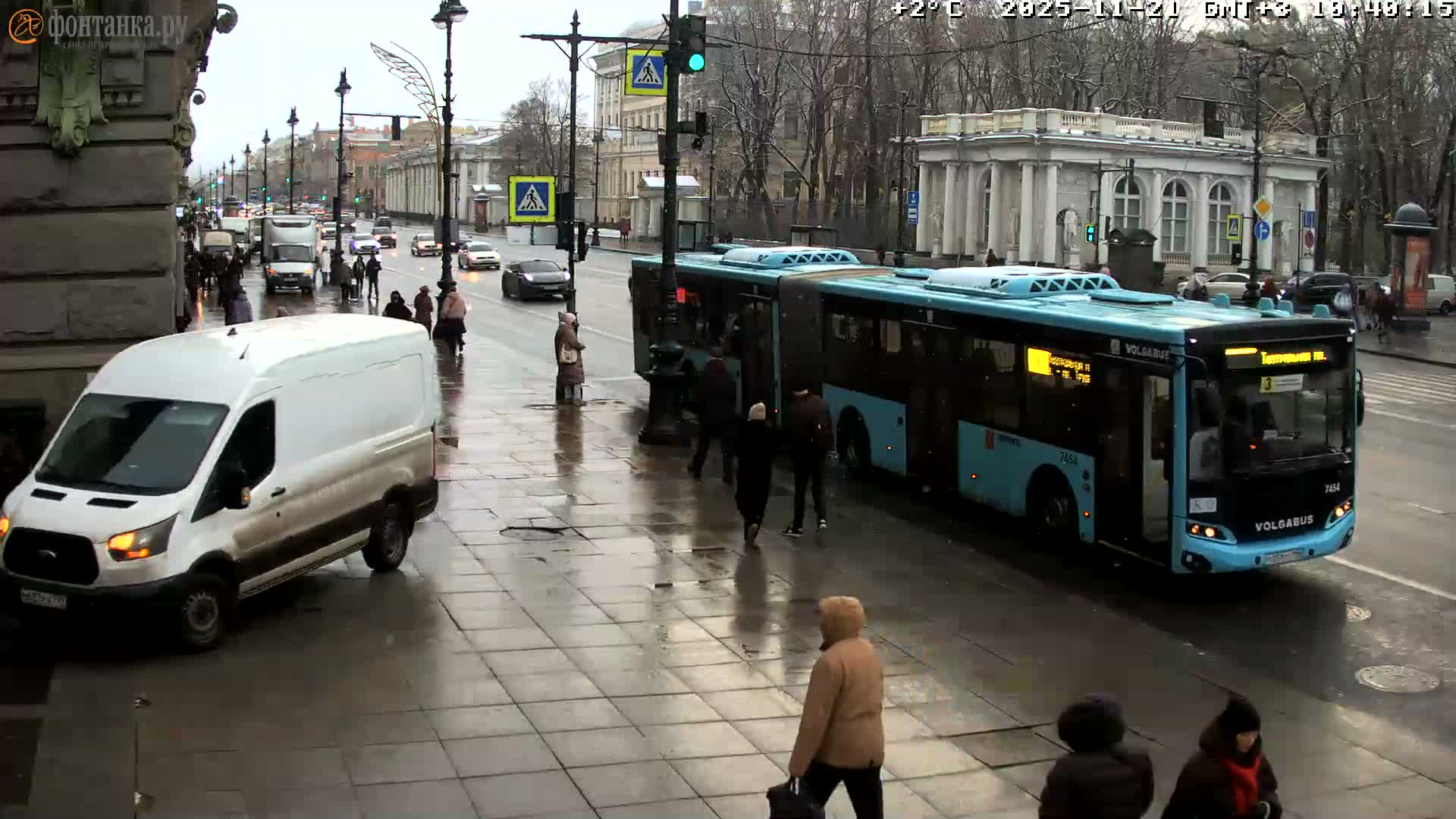 St. Petersburg, Nevskiy Avenue,  Anichkov Palace & Garden (Anitsjkof-Paleis)  Live Cam - Dvortsovy, Tsentralny, Saint Petersburg, Northwestern (Severo-Zapadnyy), Russia