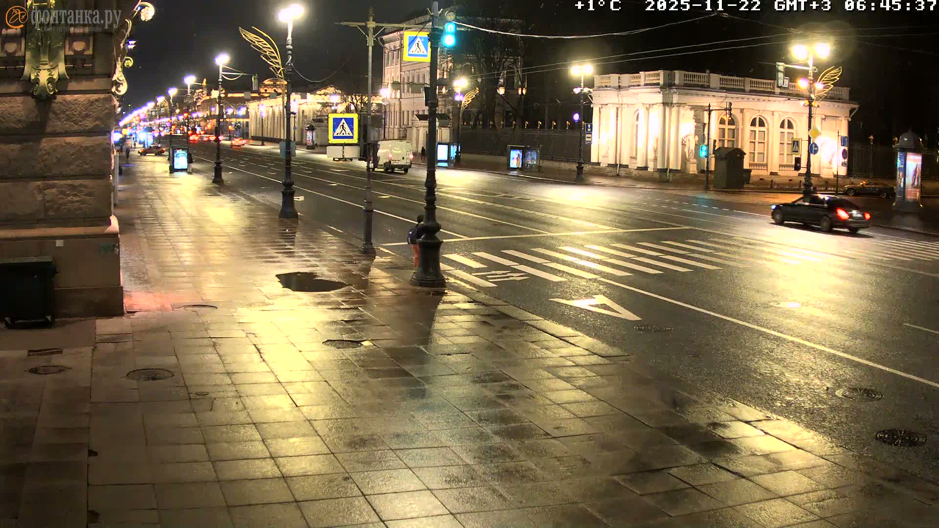 St. Petersburg, Nevskiy Avenue,  Anichkov Palace & Garden (Anitsjkof-Paleis)  Live Cam - Dvortsovy, Tsentralny, Saint Petersburg, Northwestern (Severo-Zapadnyy), Russia