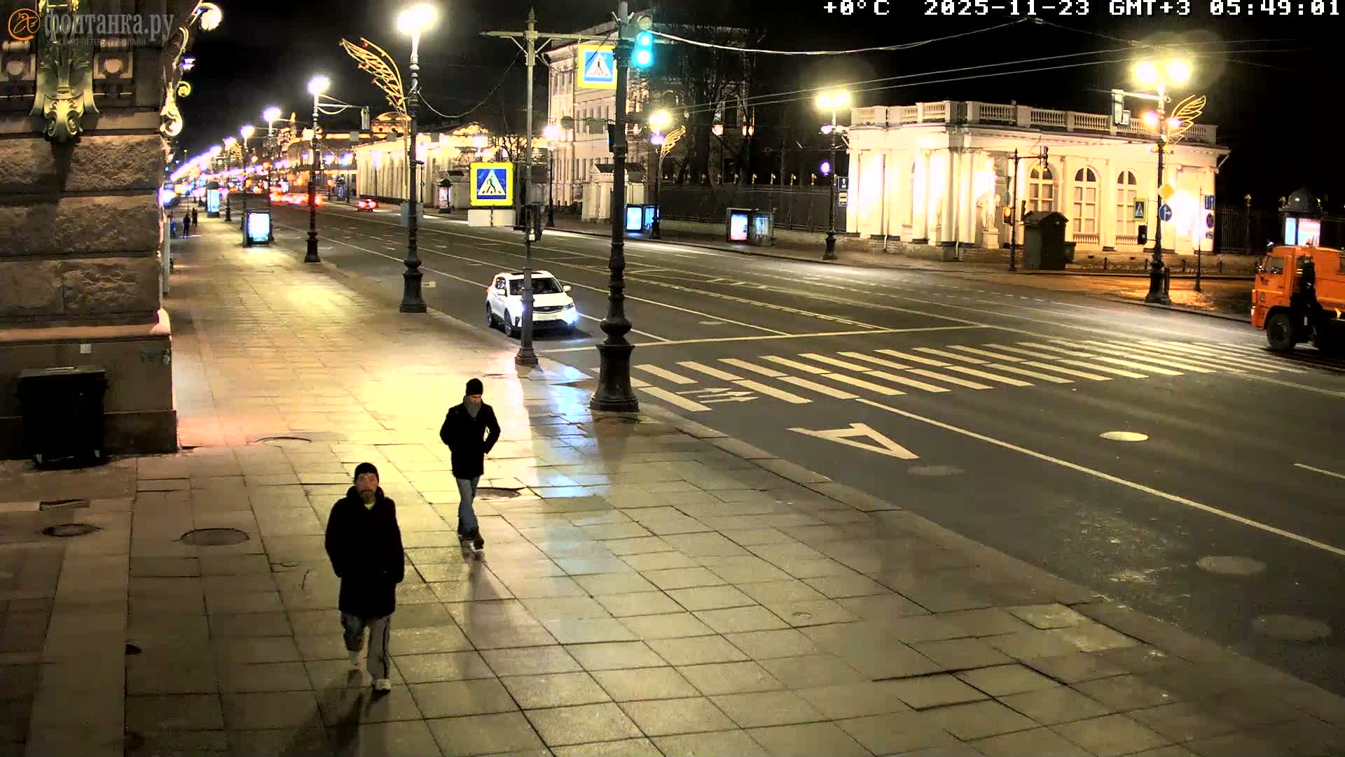 St. Petersburg, Nevskiy Avenue,  Anichkov Palace & Garden (Anitsjkof-Paleis)  Live Cam - Dvortsovy, Tsentralny, Saint Petersburg, Northwestern (Severo-Zapadnyy), Russia