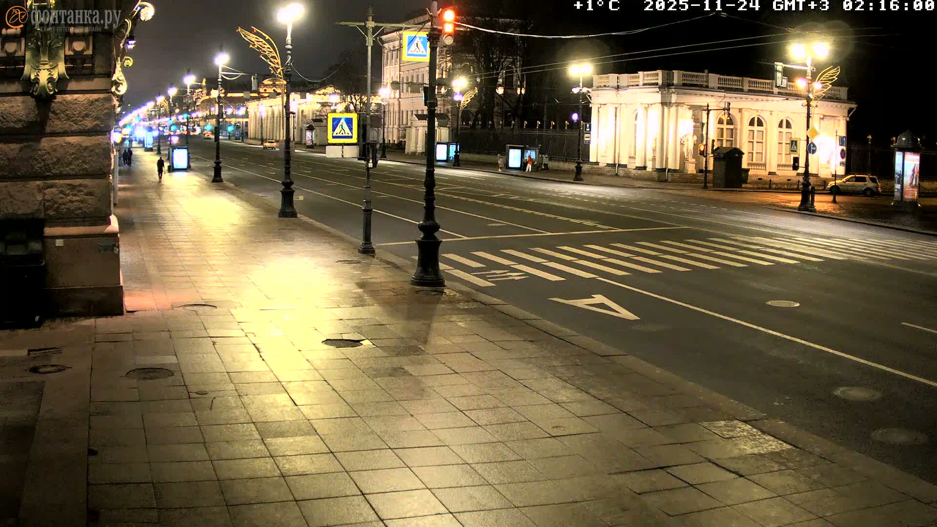 St. Petersburg, Nevskiy Avenue,  Anichkov Palace & Garden (Anitsjkof-Paleis)  Live Cam - Dvortsovy, Tsentralny, Saint Petersburg, Northwestern (Severo-Zapadnyy), Russia