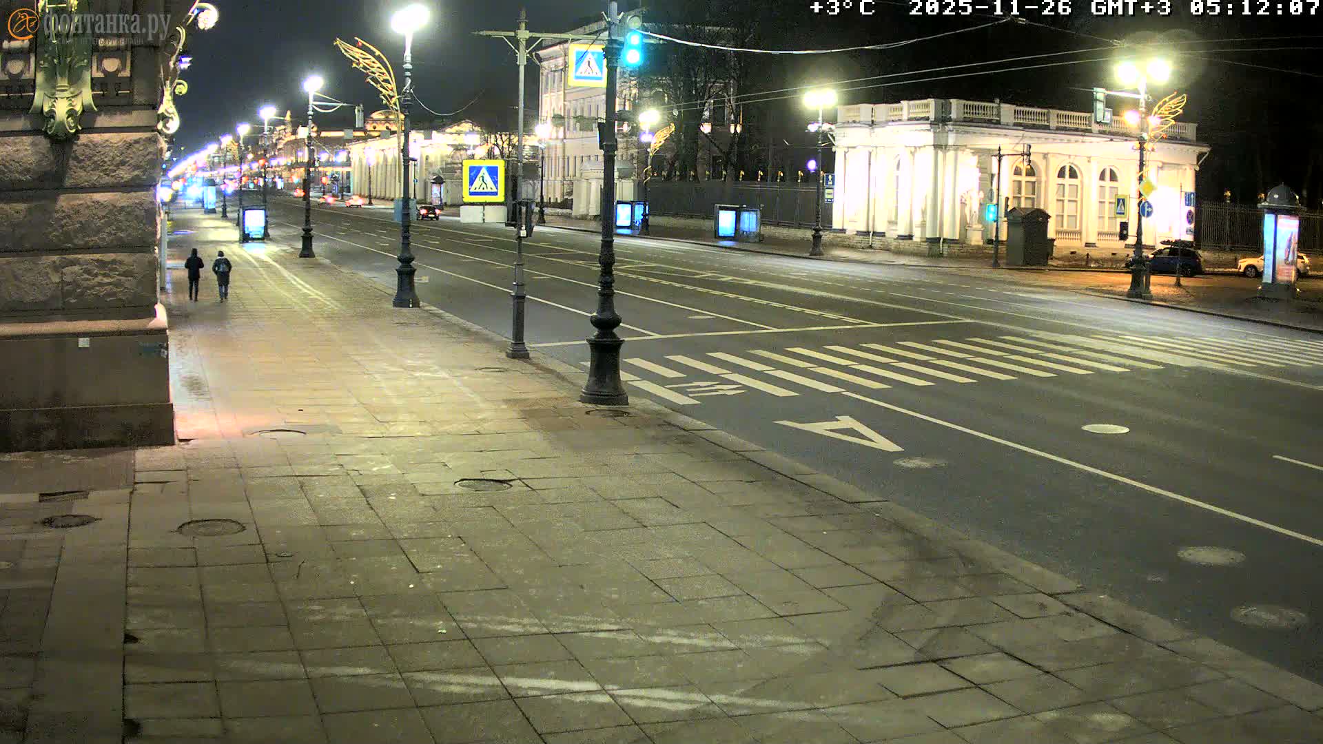 St. Petersburg, Nevskiy Avenue,  Anichkov Palace & Garden (Anitsjkof-Paleis)  Live Cam - Dvortsovy, Tsentralny, Saint Petersburg, Northwestern (Severo-Zapadnyy), Russia