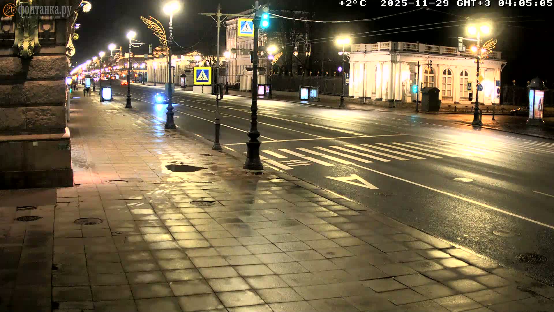 St. Petersburg, Nevskiy Avenue,  Anichkov Palace & Garden (Anitsjkof-Paleis)  Live Cam - Dvortsovy, Tsentralny, Saint Petersburg, Northwestern (Severo-Zapadnyy), Russia