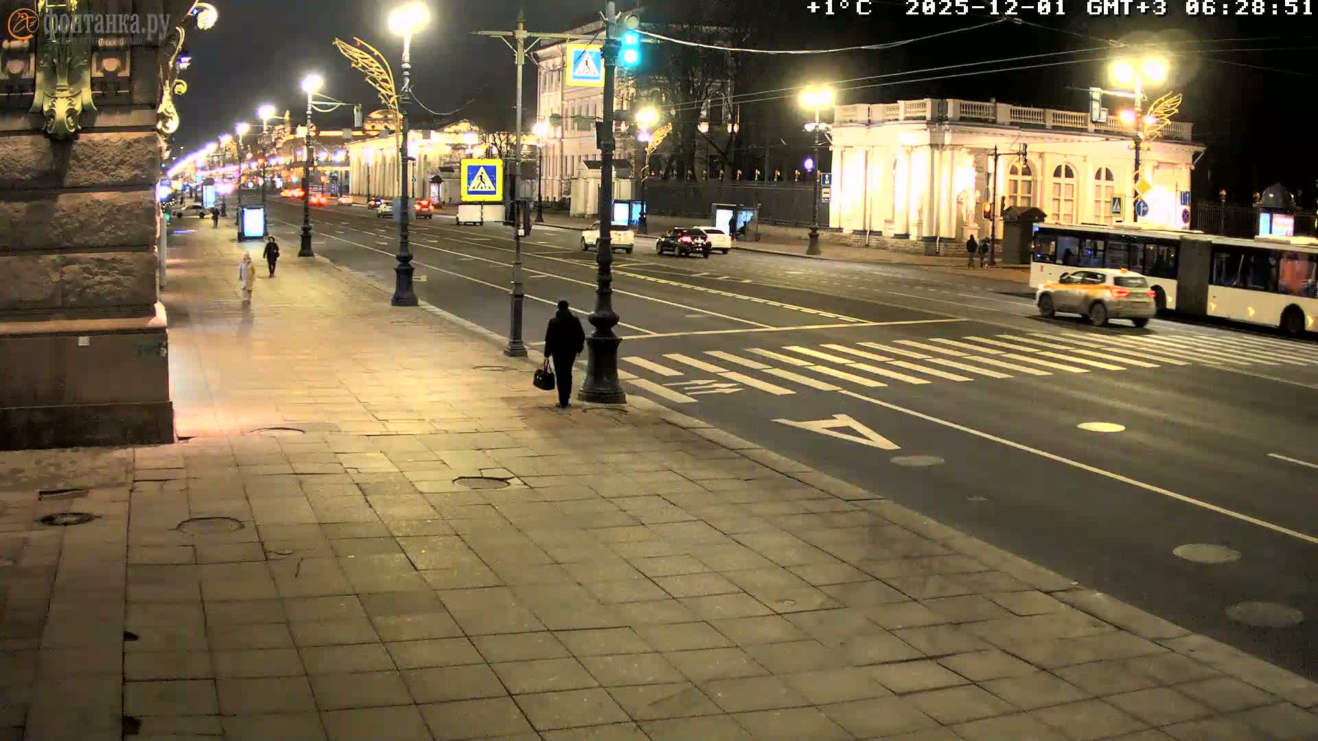 St. Petersburg, Nevskiy Avenue,  Anichkov Palace & Garden (Anitsjkof-Paleis)  Live Cam - Dvortsovy, Tsentralny, Saint Petersburg, Northwestern (Severo-Zapadnyy), Russia