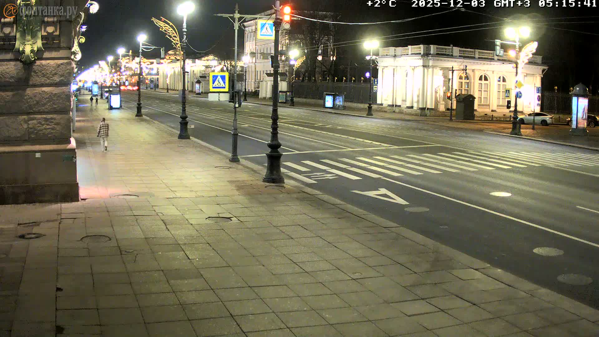 St. Petersburg, Nevskiy Avenue,  Anichkov Palace & Garden (Anitsjkof-Paleis)  Live Cam - Dvortsovy, Tsentralny, Saint Petersburg, Northwestern (Severo-Zapadnyy), Russia
