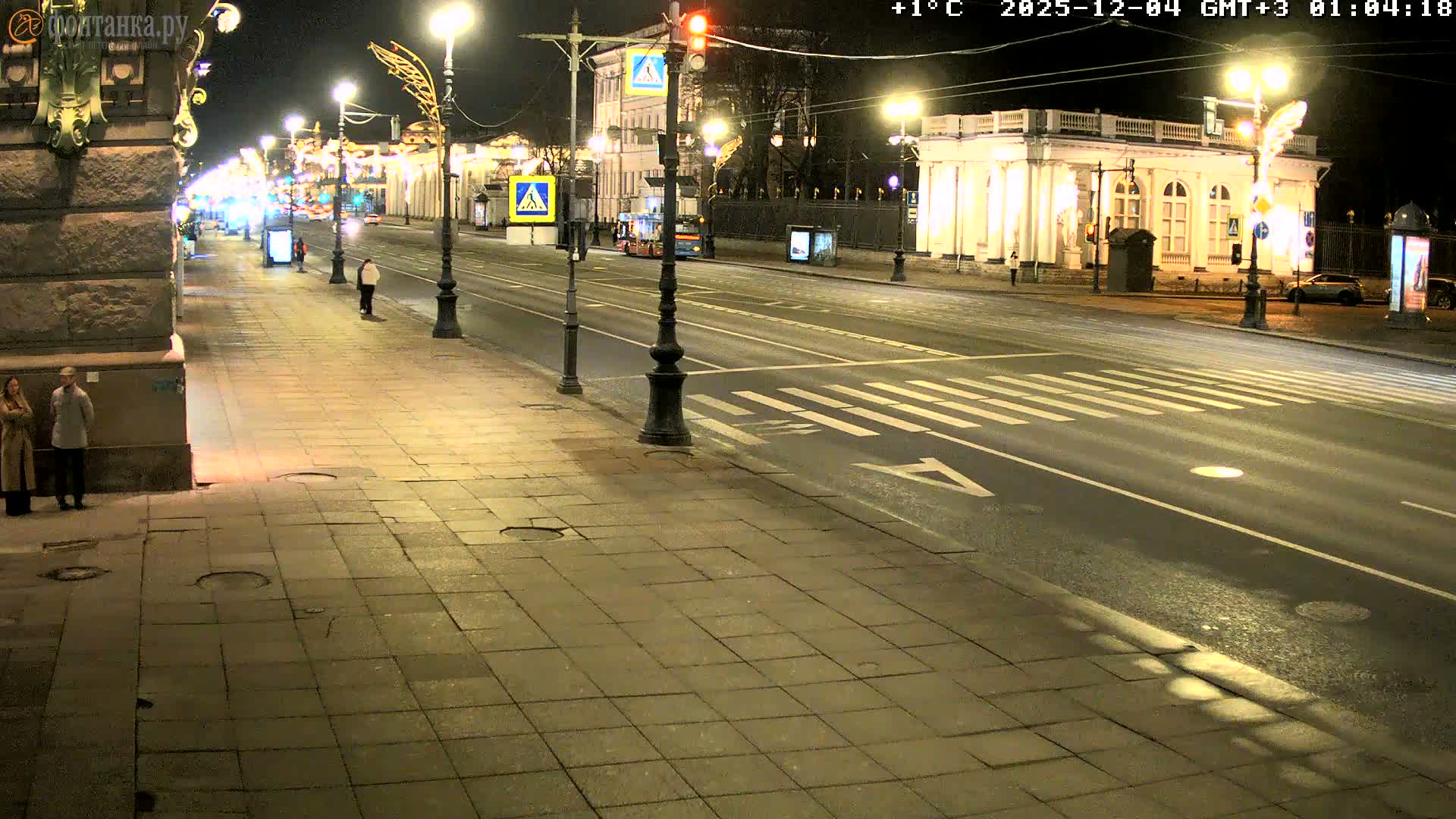 St. Petersburg, Nevskiy Avenue,  Anichkov Palace & Garden (Anitsjkof-Paleis)  Live Cam - Dvortsovy, Tsentralny, Saint Petersburg, Northwestern (Severo-Zapadnyy), Russia