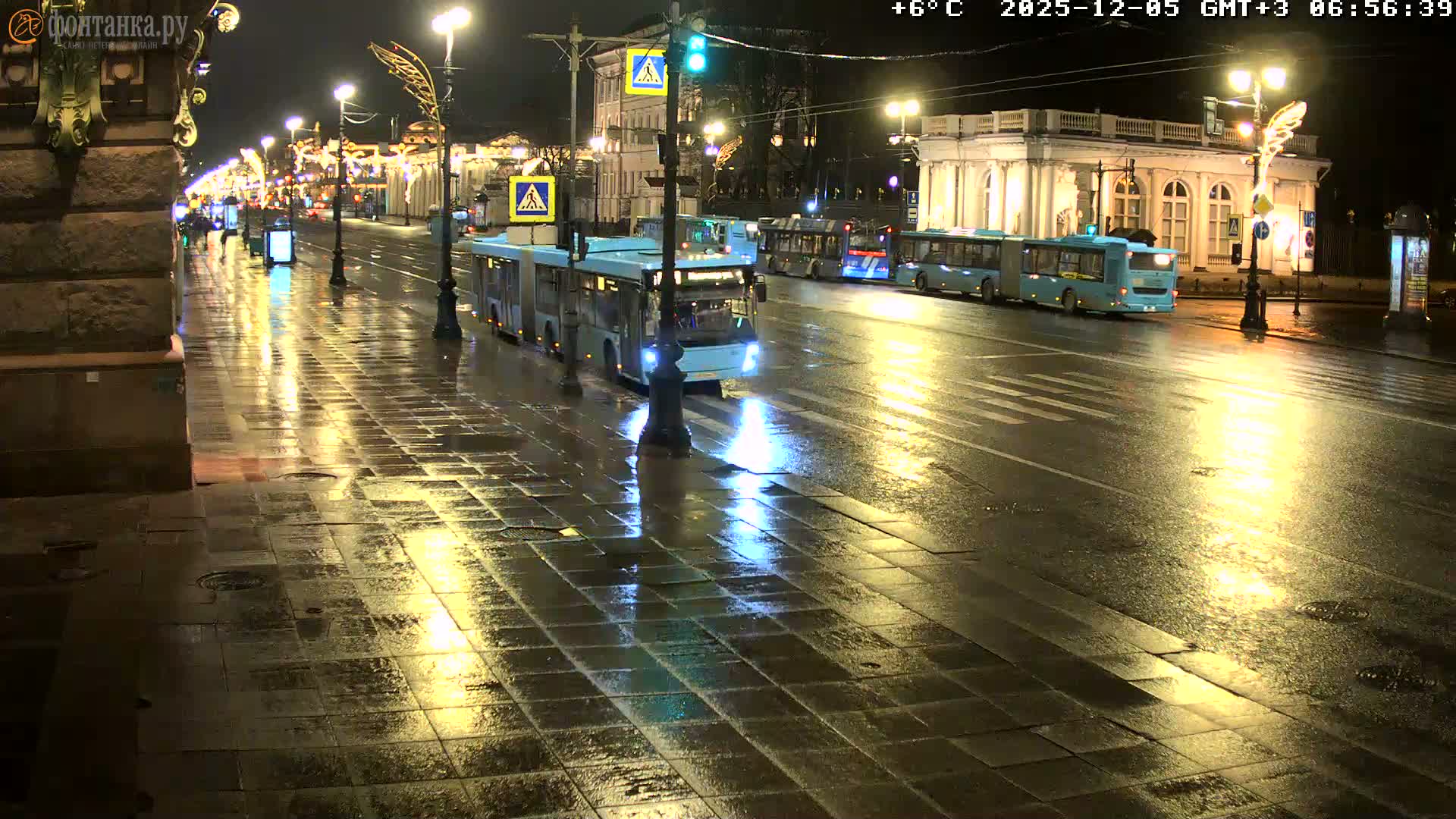 St. Petersburg, Nevskiy Avenue,  Anichkov Palace & Garden (Anitsjkof-Paleis)  Live Cam - Dvortsovy, Tsentralny, Saint Petersburg, Northwestern (Severo-Zapadnyy), Russia