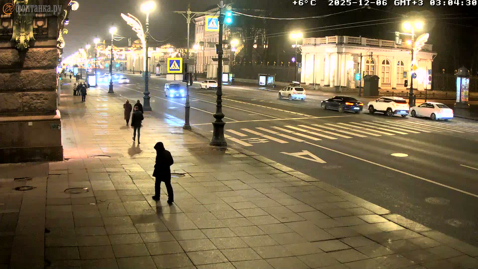 St. Petersburg, Nevskiy Avenue,  Anichkov Palace & Garden (Anitsjkof-Paleis)  Live Cam - Dvortsovy, Tsentralny, Saint Petersburg, Northwestern (Severo-Zapadnyy), Russia