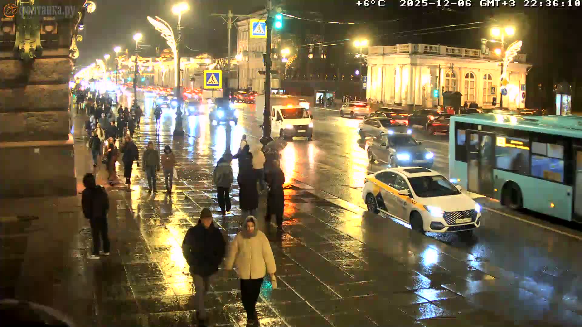St. Petersburg, Nevskiy Avenue,  Anichkov Palace & Garden (Anitsjkof-Paleis)  Live Cam - Dvortsovy, Tsentralny, Saint Petersburg, Northwestern (Severo-Zapadnyy), Russia
