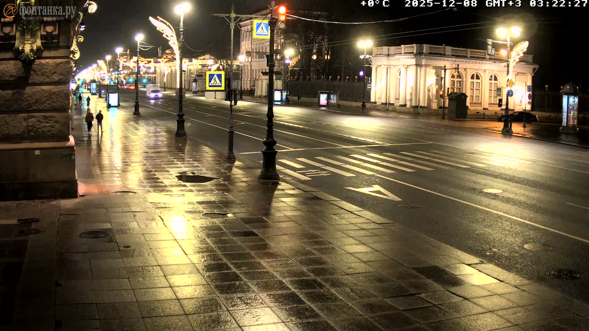 St. Petersburg, Nevskiy Avenue,  Anichkov Palace & Garden (Anitsjkof-Paleis)  Live Cam - Dvortsovy, Tsentralny, Saint Petersburg, Northwestern (Severo-Zapadnyy), Russia