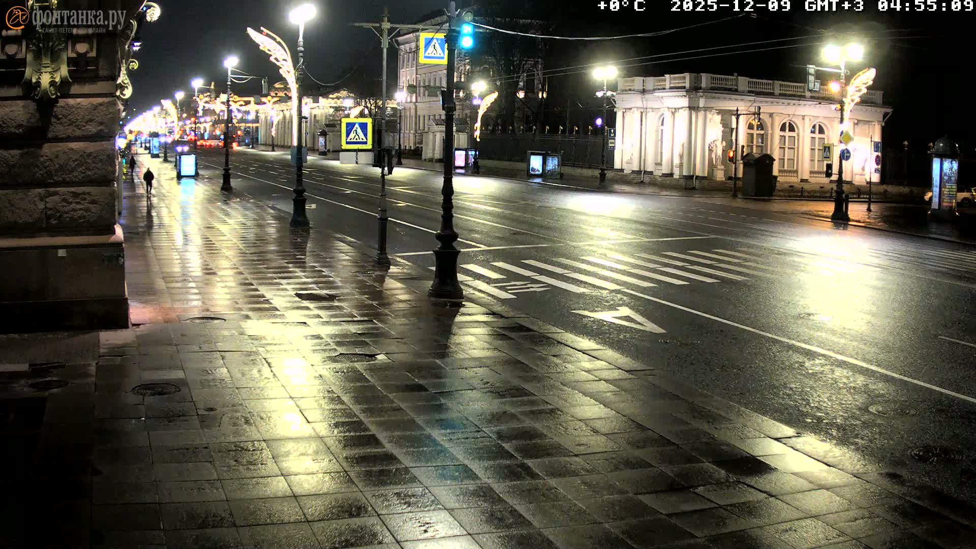 St. Petersburg, Nevskiy Avenue,  Anichkov Palace & Garden (Anitsjkof-Paleis)  Live Cam - Dvortsovy, Tsentralny, Saint Petersburg, Northwestern (Severo-Zapadnyy), Russia