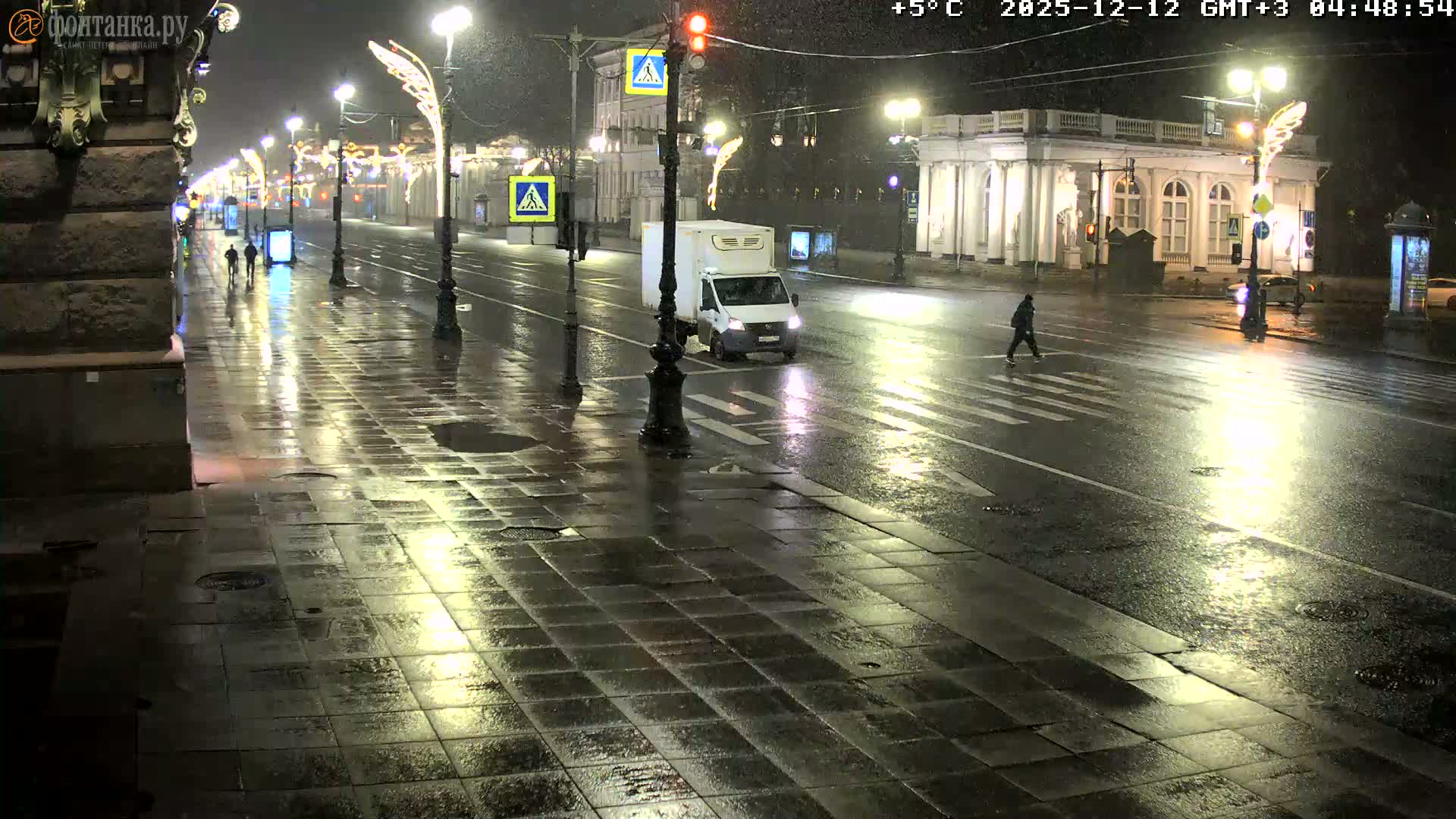 St. Petersburg, Nevskiy Avenue,  Anichkov Palace & Garden (Anitsjkof-Paleis)  Live Cam - Dvortsovy, Tsentralny, Saint Petersburg, Northwestern (Severo-Zapadnyy), Russia