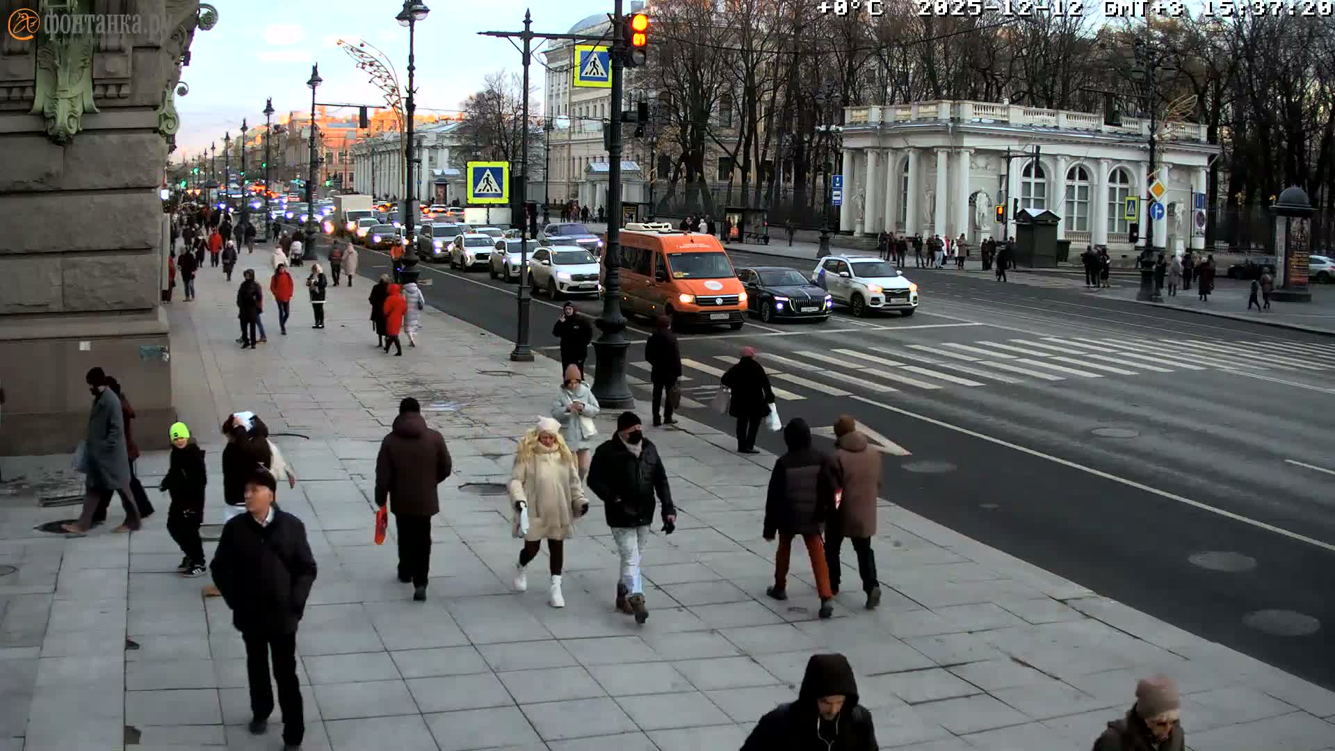 St. Petersburg, Nevskiy Avenue,  Anichkov Palace & Garden (Anitsjkof-Paleis)  Live Cam - Dvortsovy, Tsentralny, Saint Petersburg, Northwestern (Severo-Zapadnyy), Russia