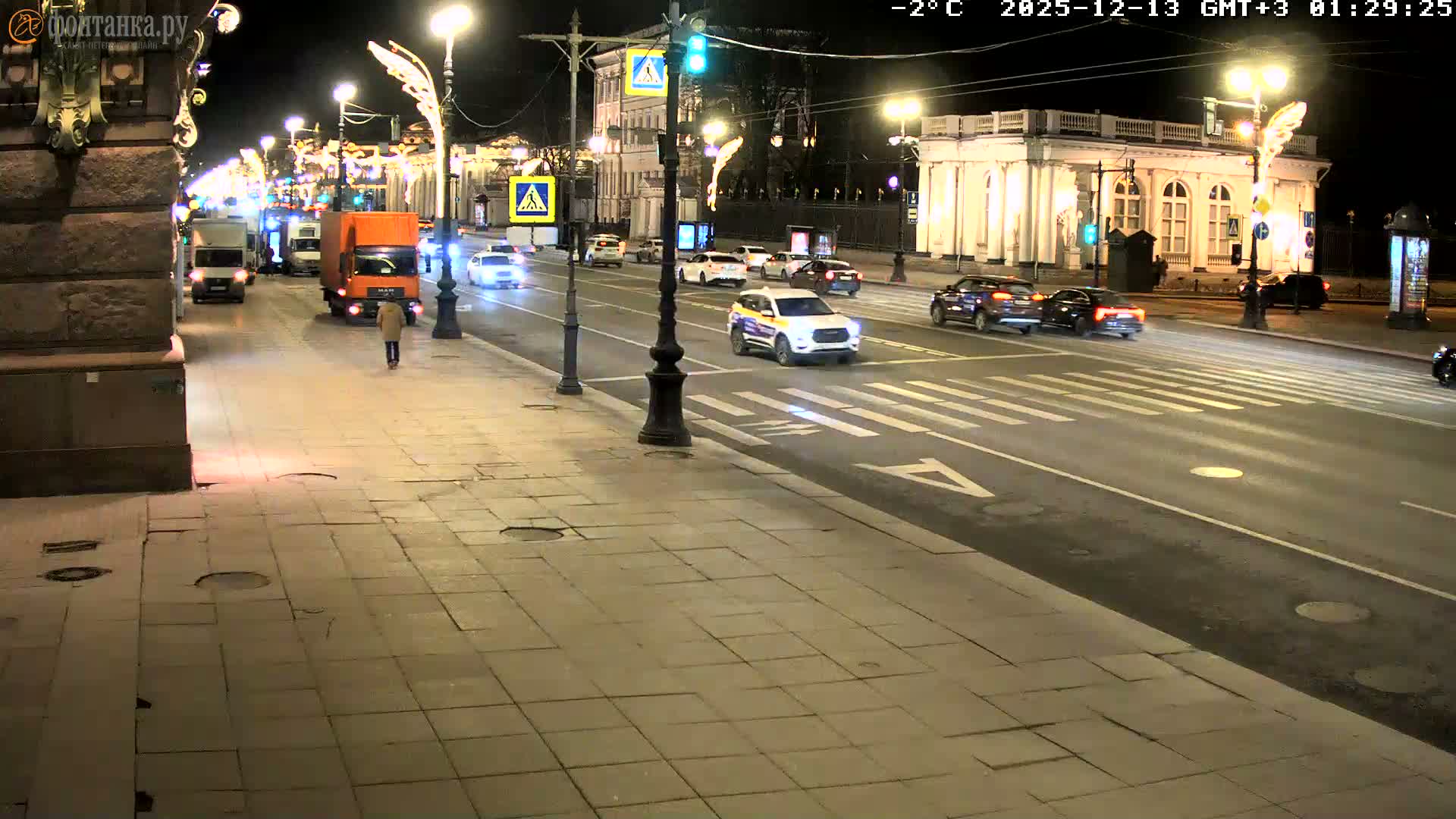 St. Petersburg, Nevskiy Avenue,  Anichkov Palace & Garden (Anitsjkof-Paleis)  Live Cam - Dvortsovy, Tsentralny, Saint Petersburg, Northwestern (Severo-Zapadnyy), Russia