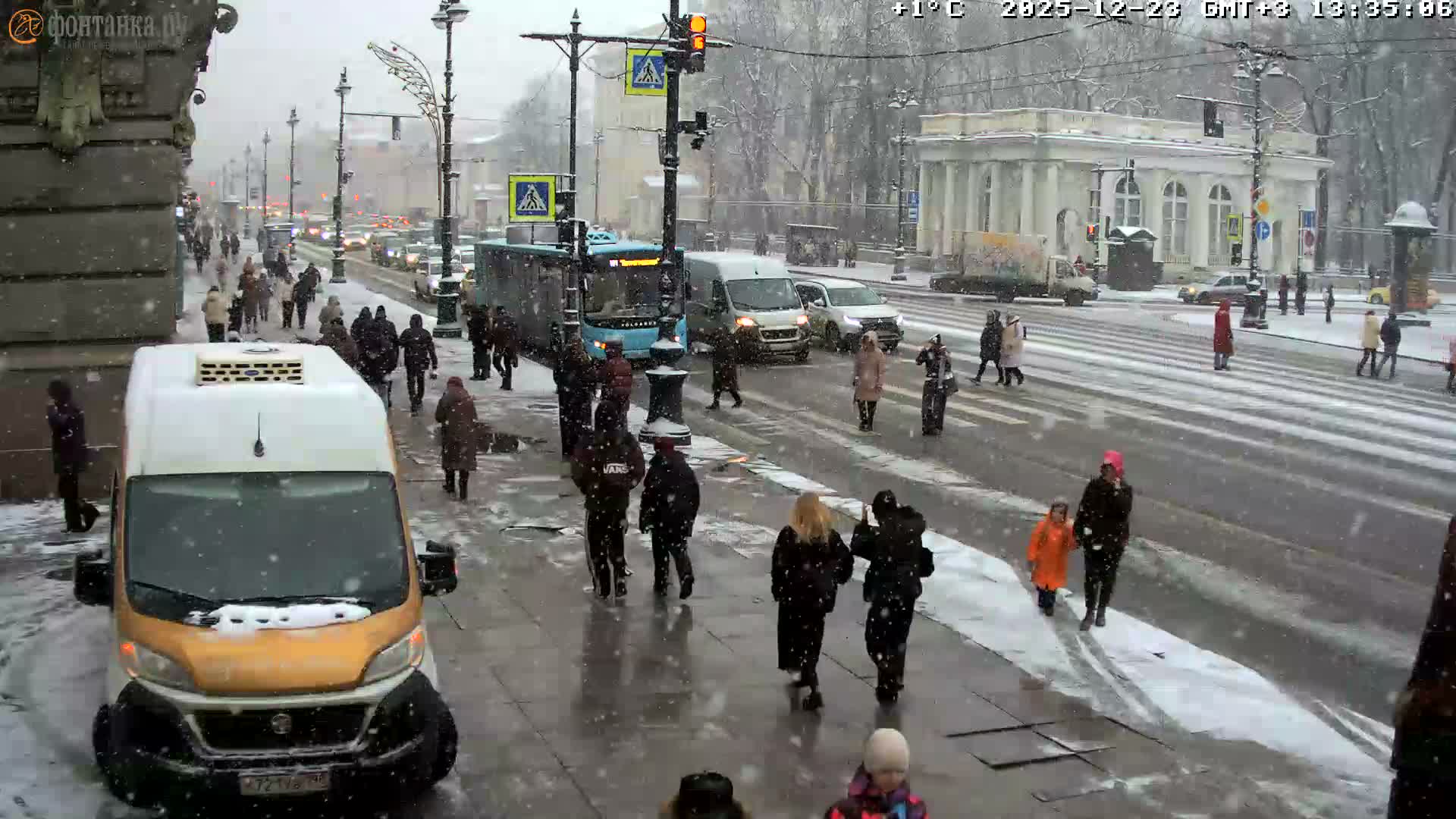 St. Petersburg, Nevskiy Avenue,  Anichkov Palace & Garden (Anitsjkof-Paleis)  Live Cam - Dvortsovy, Tsentralny, Saint Petersburg, Northwestern (Severo-Zapadnyy), Russia
