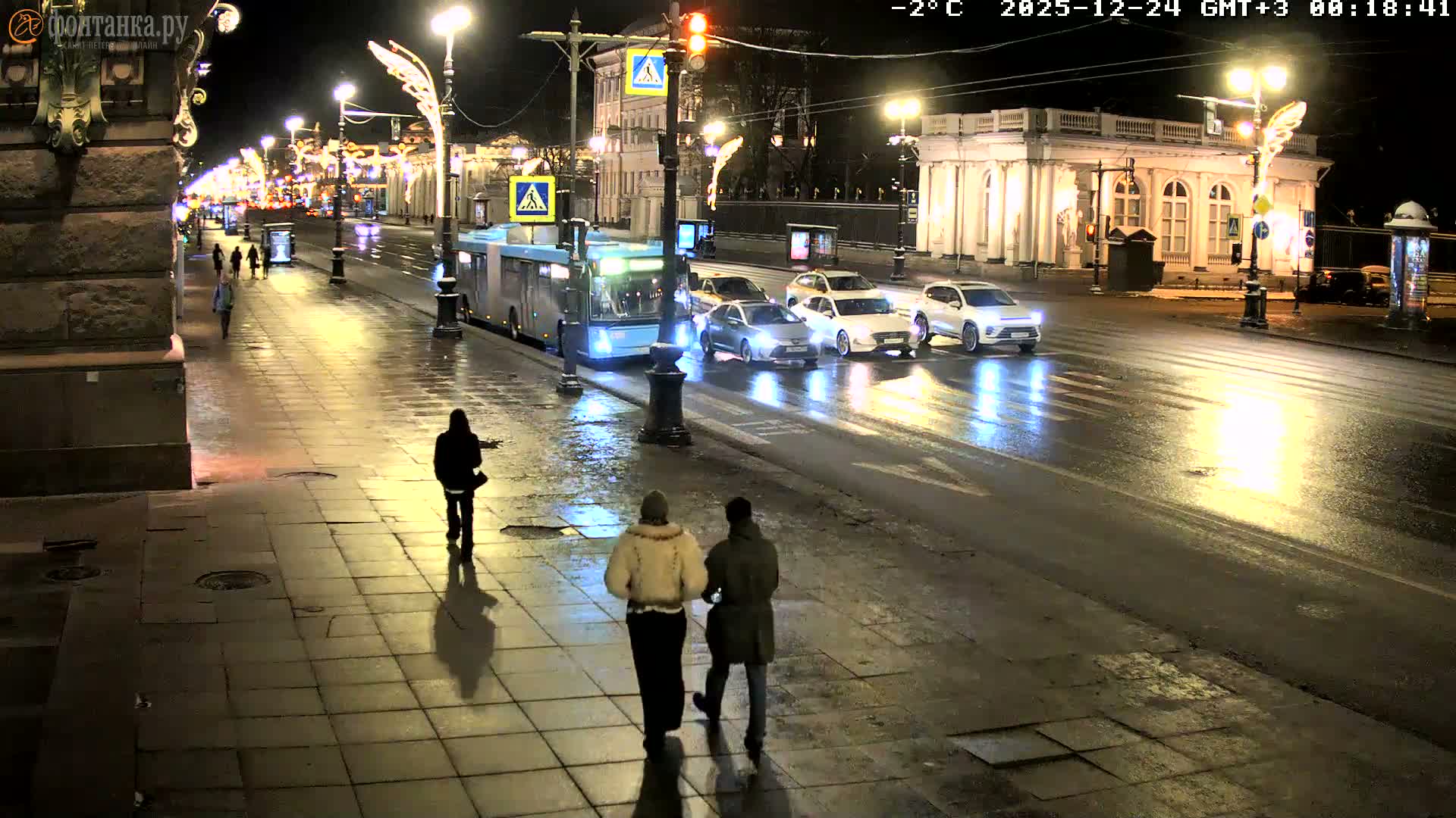 St. Petersburg, Nevskiy Avenue,  Anichkov Palace & Garden (Anitsjkof-Paleis)  Live Cam - Dvortsovy, Tsentralny, Saint Petersburg, Northwestern (Severo-Zapadnyy), Russia