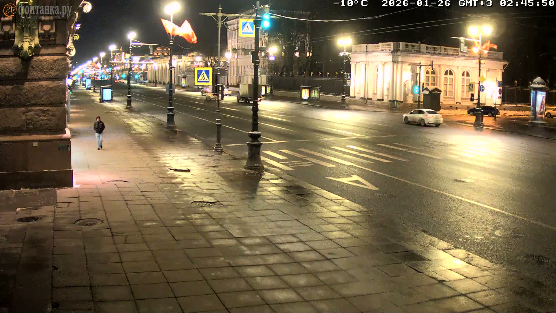 St. Petersburg, Nevskiy Avenue,  Anichkov Palace & Garden (Anitsjkof-Paleis)  Live Cam - Dvortsovy, Tsentralny, Saint Petersburg, Northwestern (Severo-Zapadnyy), Russia