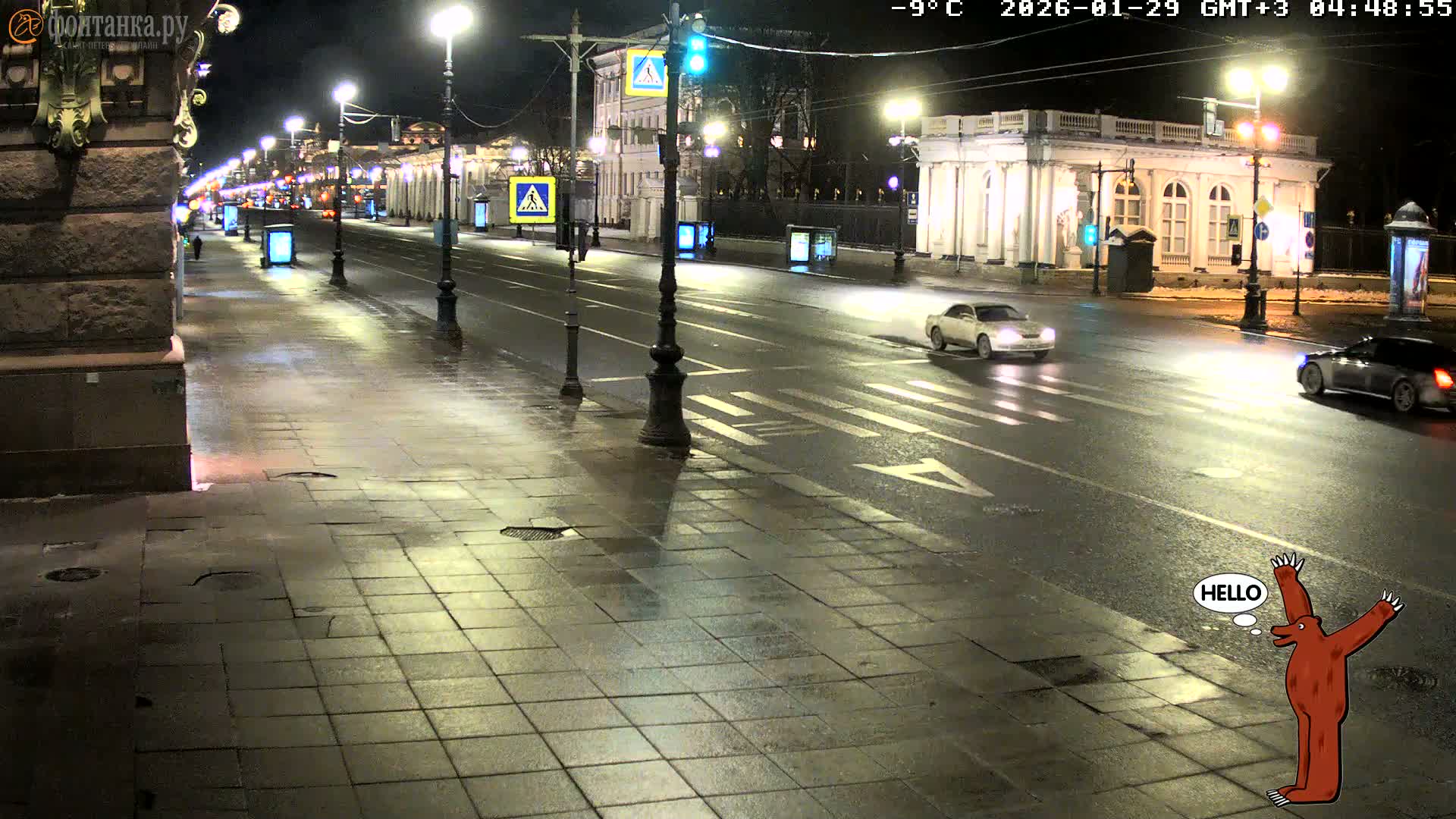 St. Petersburg, Nevskiy Avenue,  Anichkov Palace & Garden (Anitsjkof-Paleis)  Live Cam - Dvortsovy, Tsentralny, Saint Petersburg, Northwestern (Severo-Zapadnyy), Russia