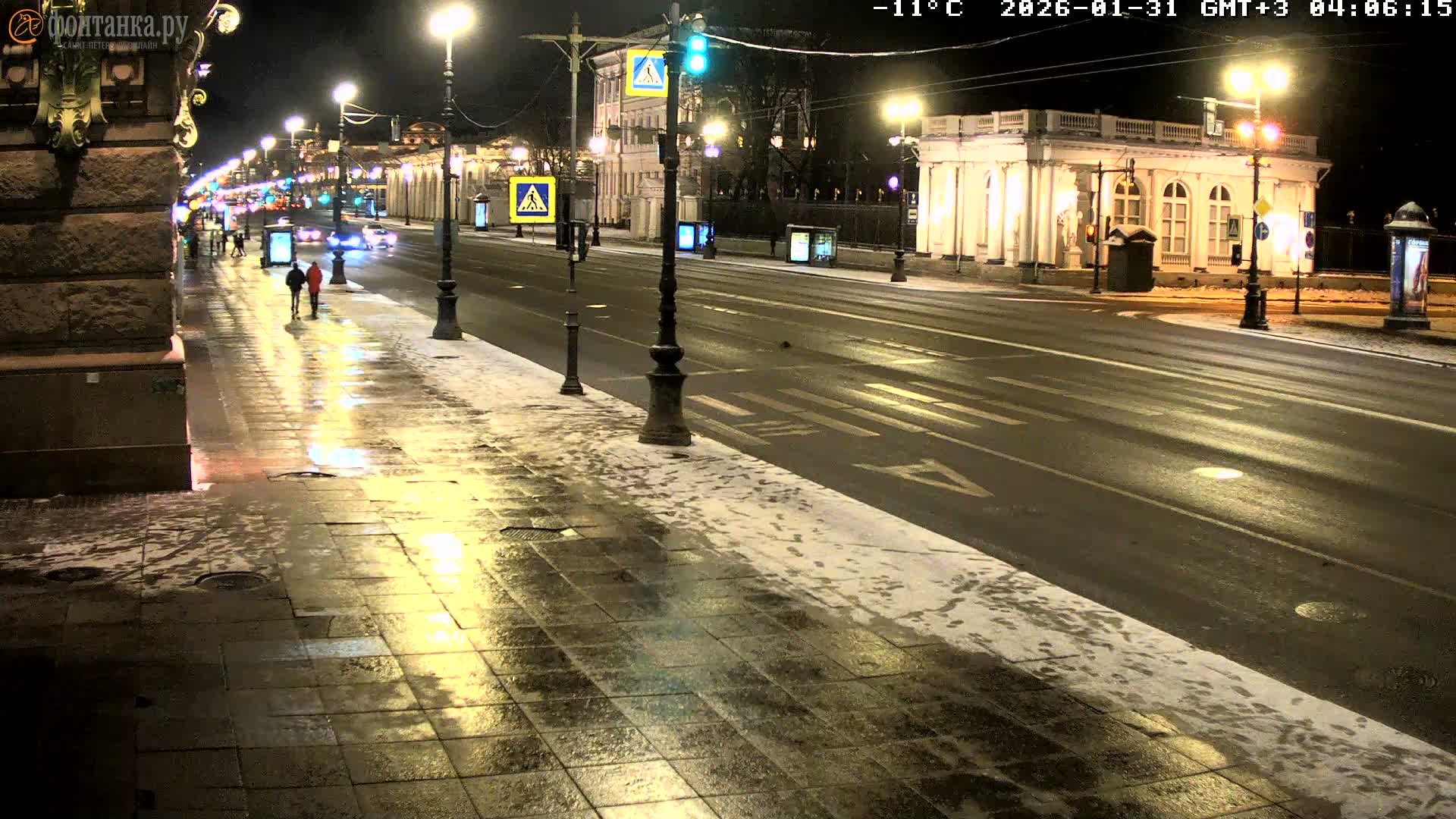 St. Petersburg, Nevskiy Avenue,  Anichkov Palace & Garden (Anitsjkof-Paleis)  Live Cam - Dvortsovy, Tsentralny, Saint Petersburg, Northwestern (Severo-Zapadnyy), Russia