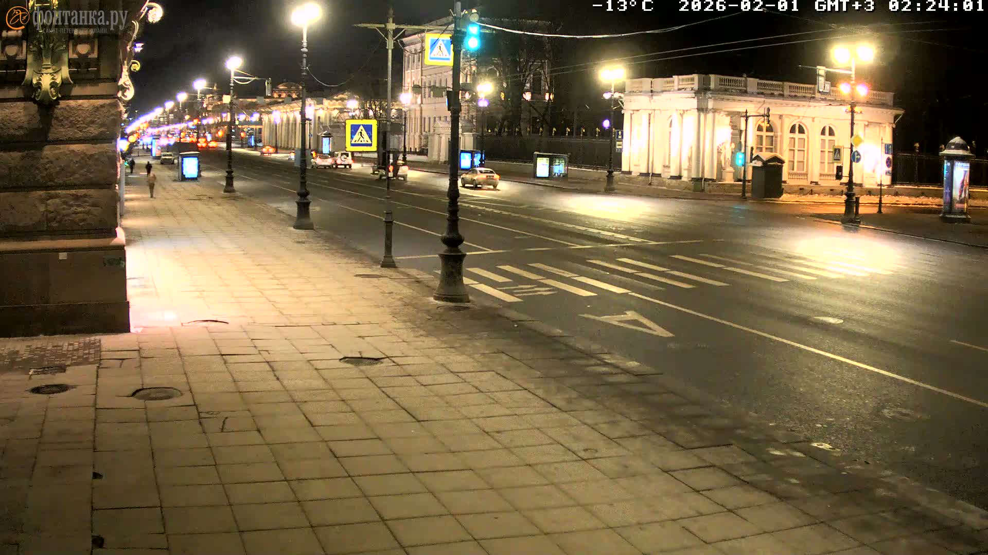 St. Petersburg, Nevskiy Avenue,  Anichkov Palace & Garden (Anitsjkof-Paleis)  Live Cam - Dvortsovy, Tsentralny, Saint Petersburg, Northwestern (Severo-Zapadnyy), Russia