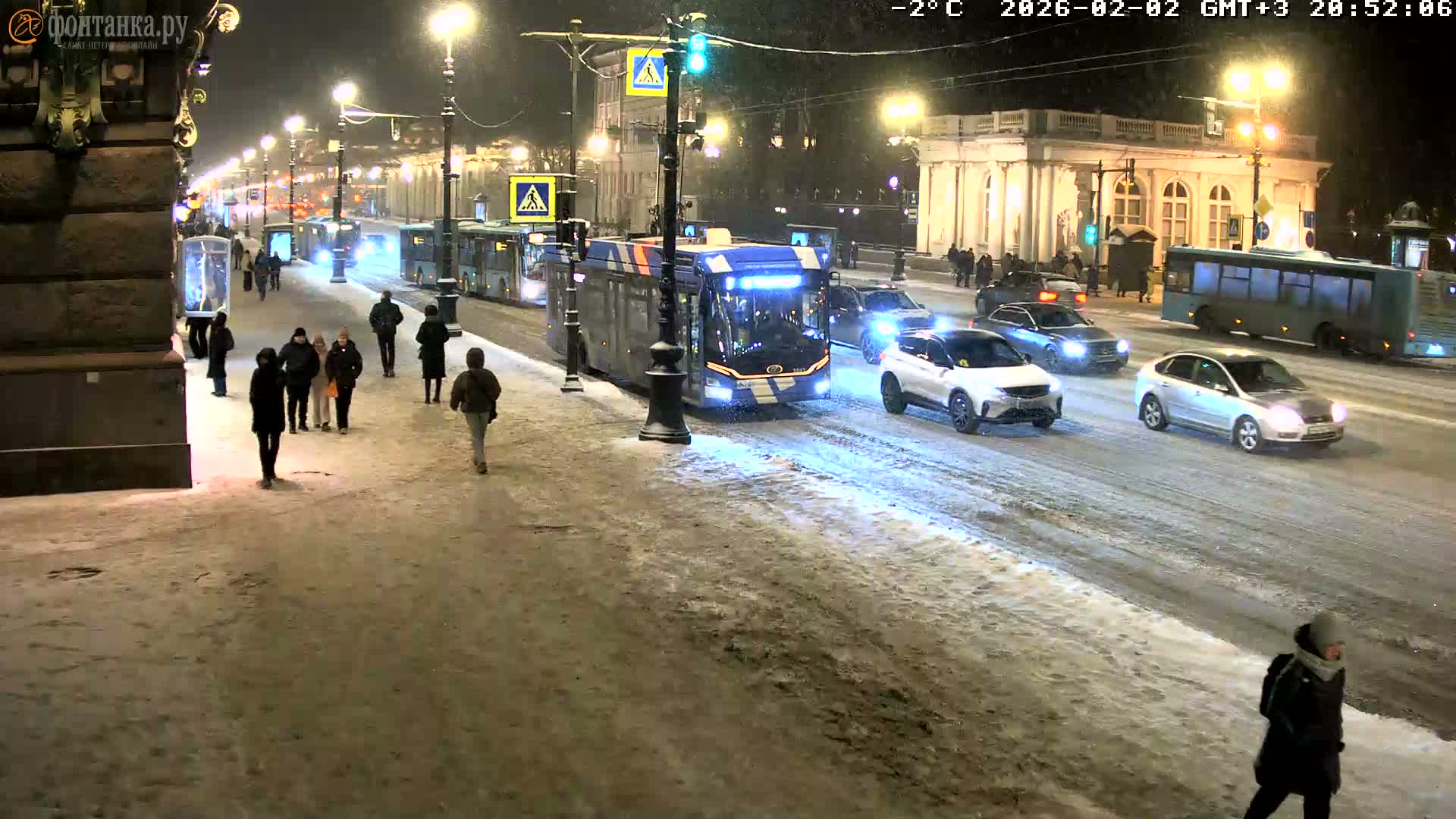 St. Petersburg, Nevskiy Avenue,  Anichkov Palace & Garden (Anitsjkof-Paleis)  Live Cam - Dvortsovy, Tsentralny, Saint Petersburg, Northwestern (Severo-Zapadnyy), Russia