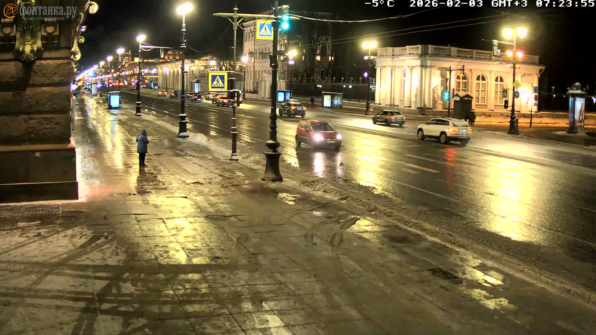 St. Petersburg, Nevskiy Avenue,  Anichkov Palace & Garden (Anitsjkof-Paleis)  Live Cam - Dvortsovy, Tsentralny, Saint Petersburg, Northwestern (Severo-Zapadnyy), Russia