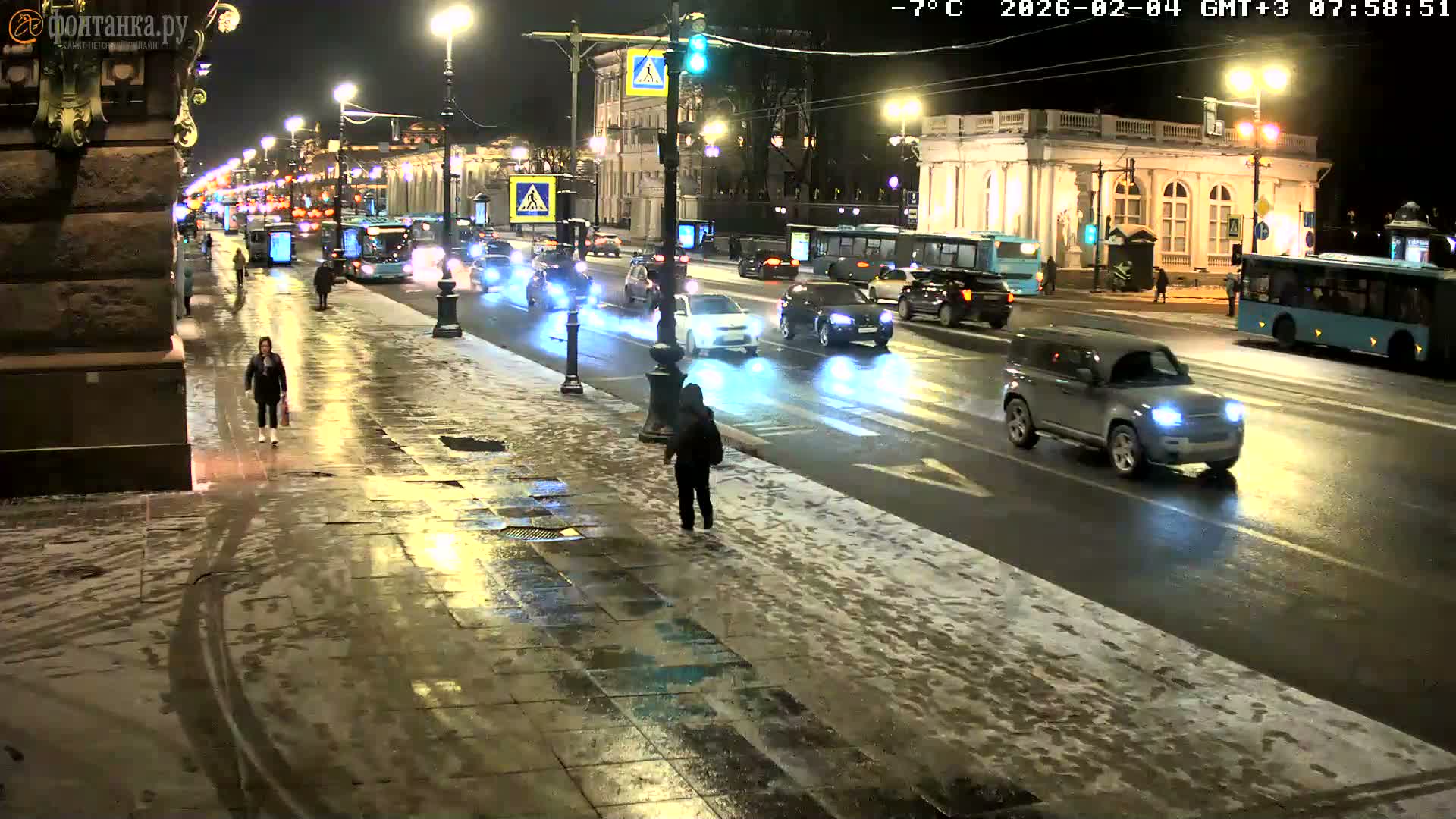 St. Petersburg, Nevskiy Avenue,  Anichkov Palace & Garden (Anitsjkof-Paleis)  Live Cam - Dvortsovy, Tsentralny, Saint Petersburg, Northwestern (Severo-Zapadnyy), Russia