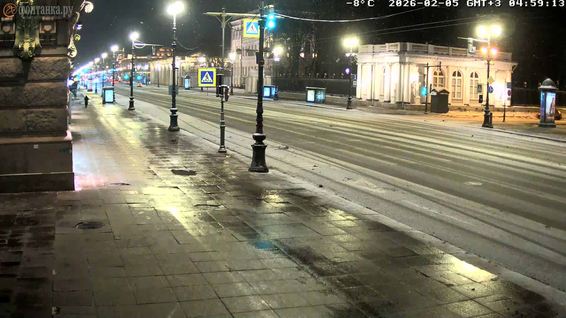 St. Petersburg, Nevskiy Avenue,  Anichkov Palace & Garden (Anitsjkof-Paleis)  Live Cam - Dvortsovy, Tsentralny, Saint Petersburg, Northwestern (Severo-Zapadnyy), Russia