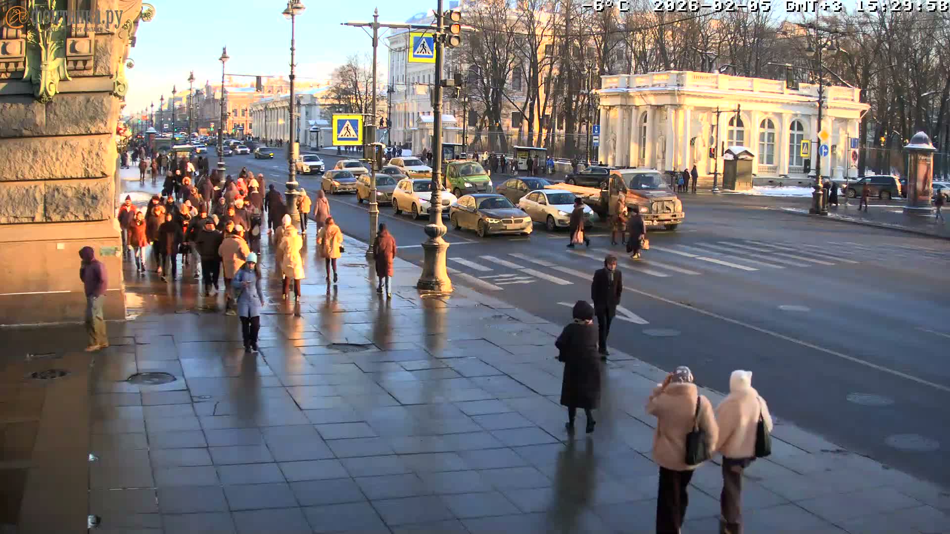 St. Petersburg, Nevskiy Avenue,  Anichkov Palace & Garden (Anitsjkof-Paleis)  Live Cam - Dvortsovy, Tsentralny, Saint Petersburg, Northwestern (Severo-Zapadnyy), Russia
