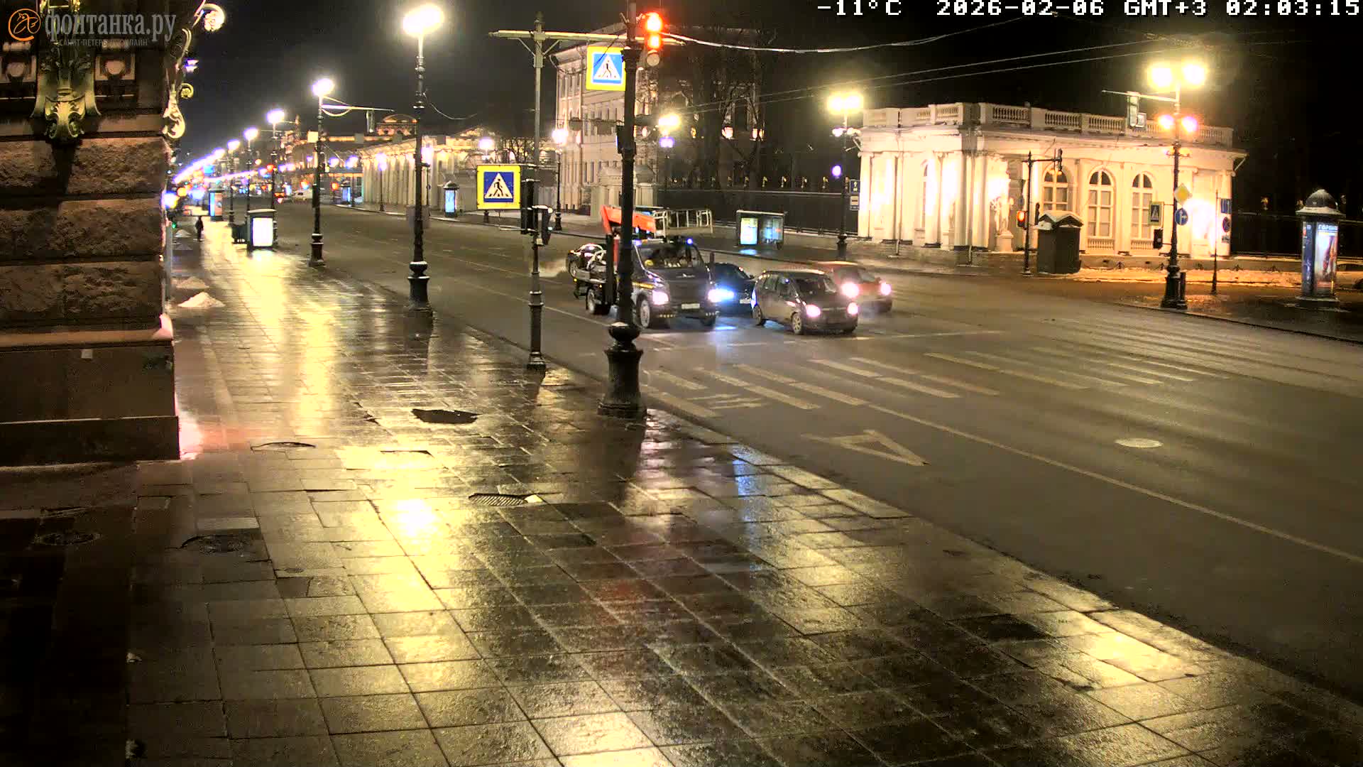 St. Petersburg, Nevskiy Avenue,  Anichkov Palace & Garden (Anitsjkof-Paleis)  Live Cam - Dvortsovy, Tsentralny, Saint Petersburg, Northwestern (Severo-Zapadnyy), Russia