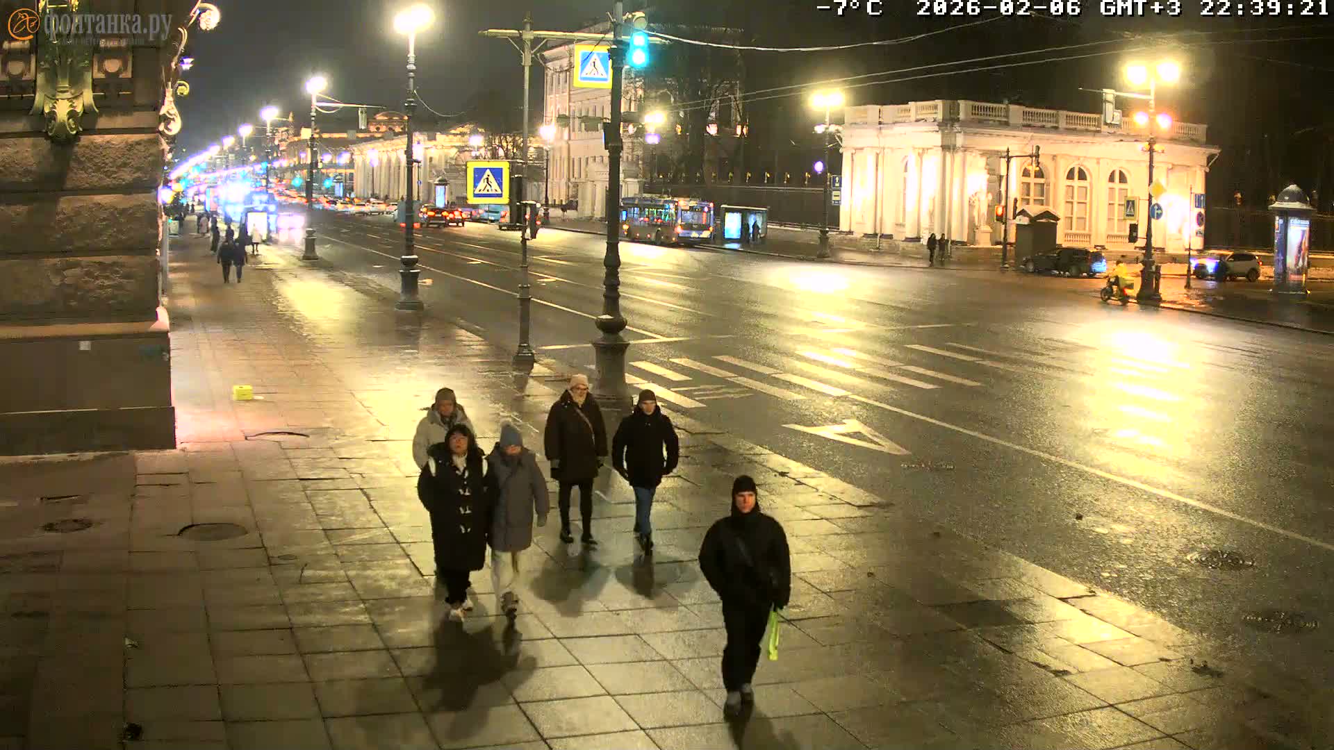 St. Petersburg, Nevskiy Avenue,  Anichkov Palace & Garden (Anitsjkof-Paleis)  Live Cam - Dvortsovy, Tsentralny, Saint Petersburg, Northwestern (Severo-Zapadnyy), Russia