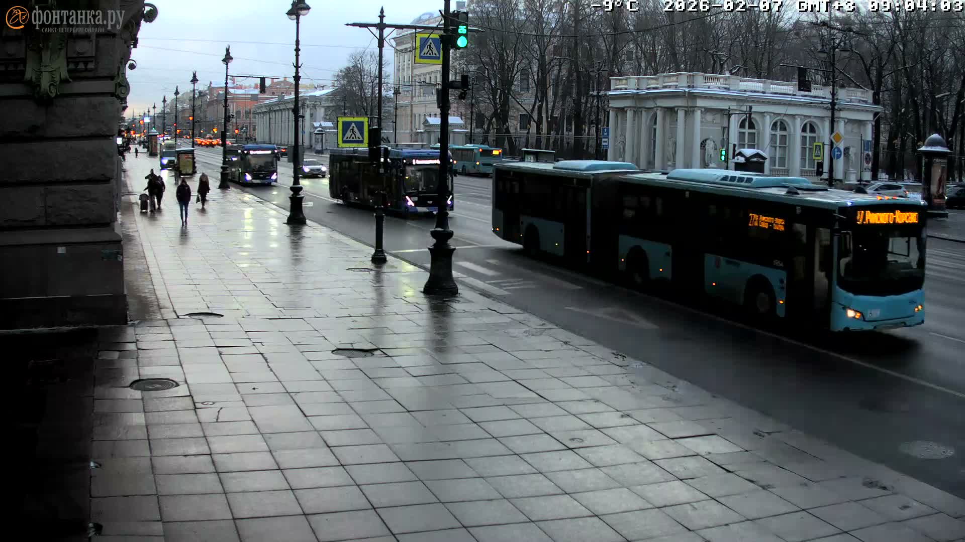 St. Petersburg, Nevskiy Avenue,  Anichkov Palace & Garden (Anitsjkof-Paleis)  Live Cam - Dvortsovy, Tsentralny, Saint Petersburg, Northwestern (Severo-Zapadnyy), Russia