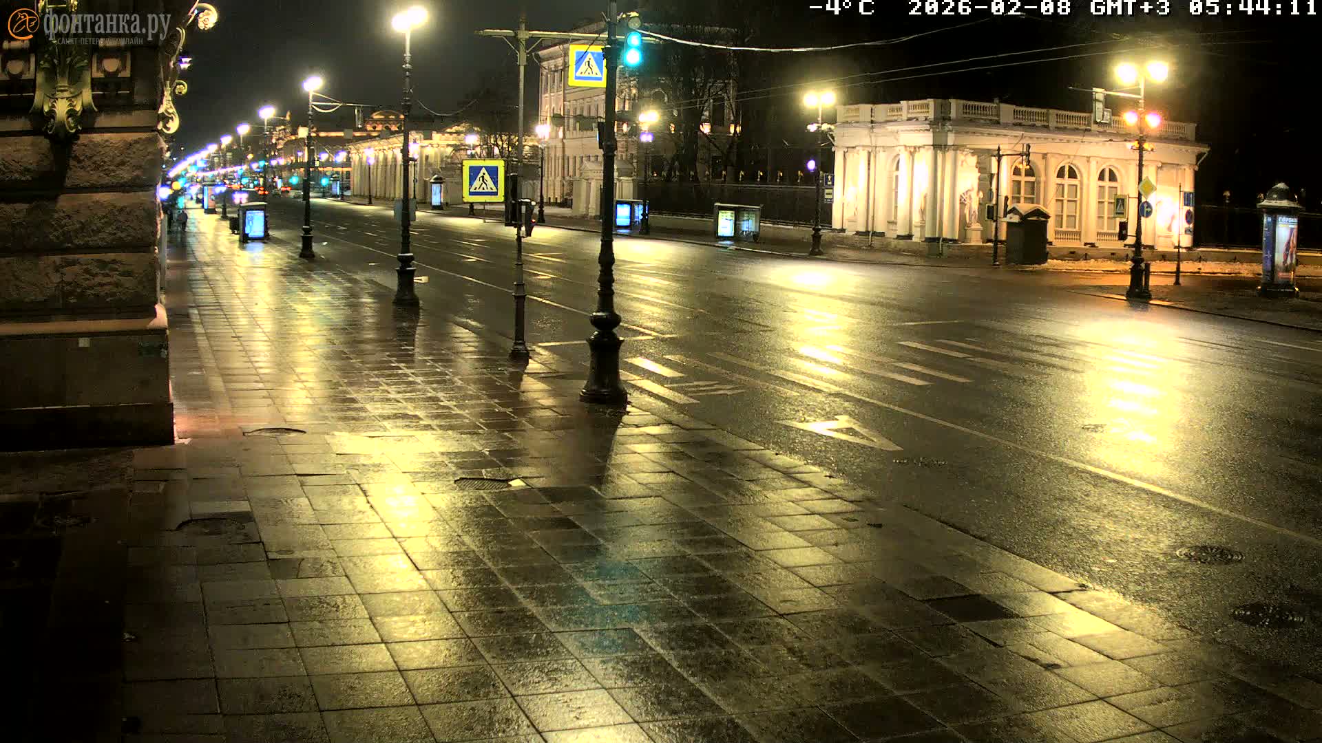 St. Petersburg, Nevskiy Avenue,  Anichkov Palace & Garden (Anitsjkof-Paleis)  Live Cam - Dvortsovy, Tsentralny, Saint Petersburg, Northwestern (Severo-Zapadnyy), Russia