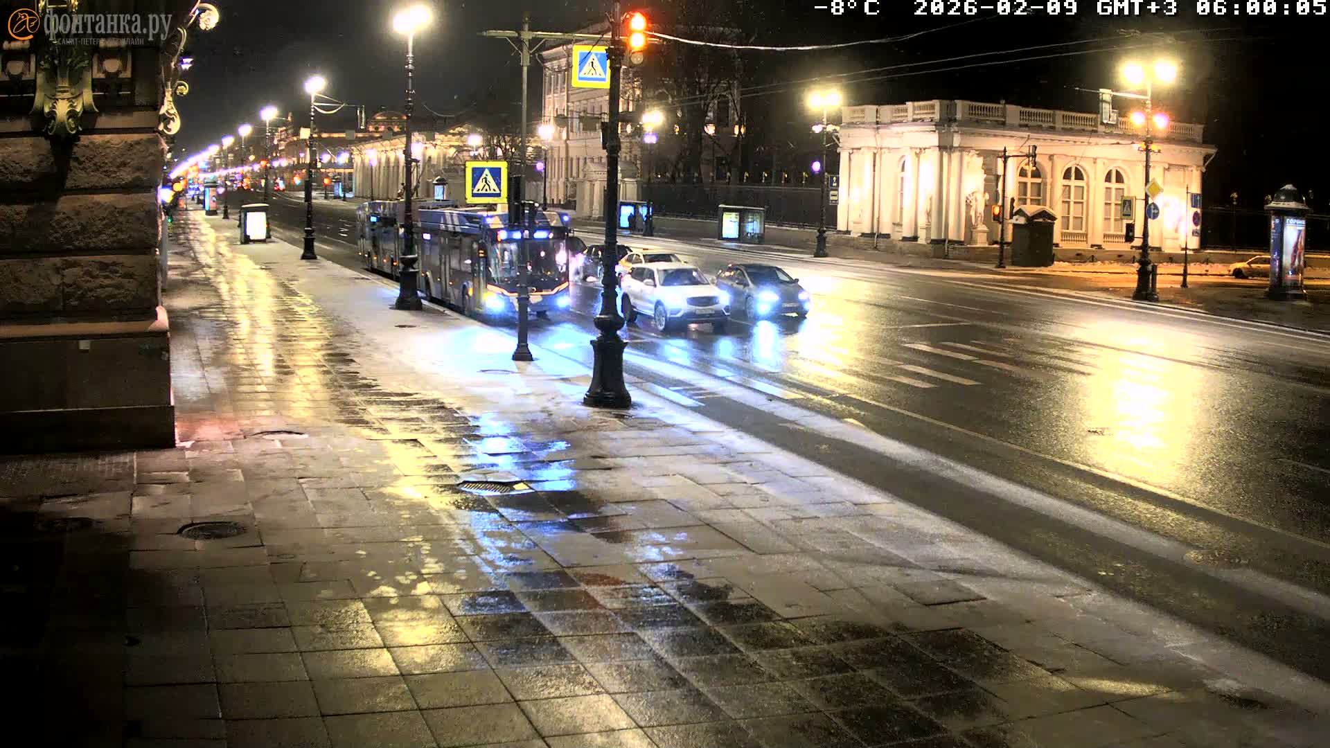 St. Petersburg, Nevskiy Avenue,  Anichkov Palace & Garden (Anitsjkof-Paleis)  Live Cam - Dvortsovy, Tsentralny, Saint Petersburg, Northwestern (Severo-Zapadnyy), Russia