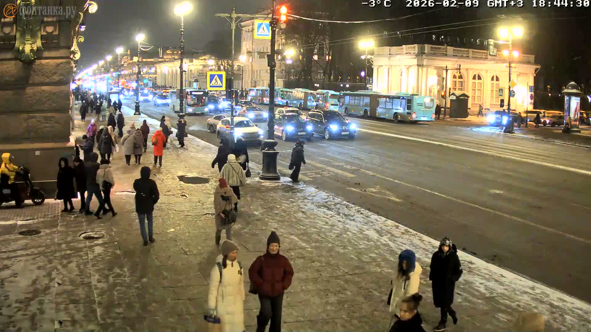 St. Petersburg, Nevskiy Avenue,  Anichkov Palace & Garden (Anitsjkof-Paleis)  Live Cam - Dvortsovy, Tsentralny, Saint Petersburg, Northwestern (Severo-Zapadnyy), Russia