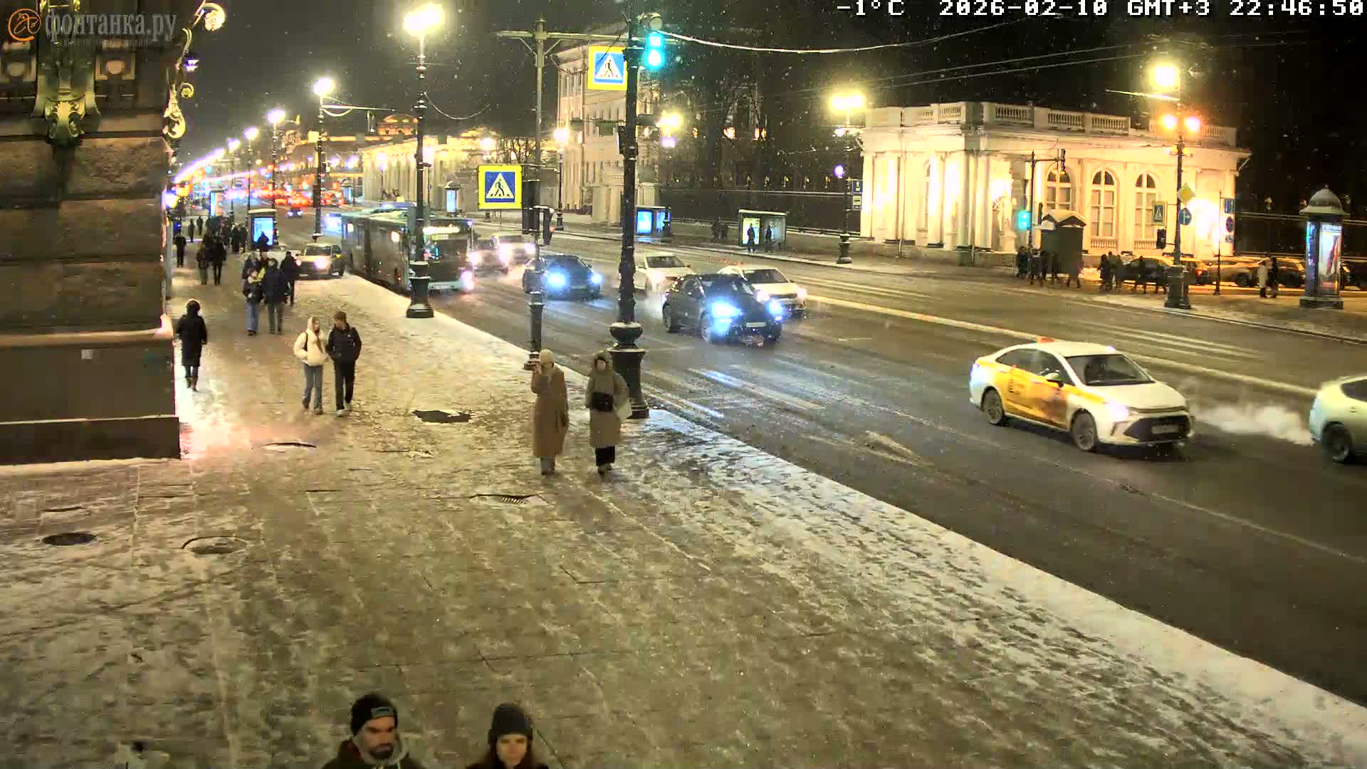 St. Petersburg, Nevskiy Avenue,  Anichkov Palace & Garden (Anitsjkof-Paleis)  Live Cam - Dvortsovy, Tsentralny, Saint Petersburg, Northwestern (Severo-Zapadnyy), Russia
