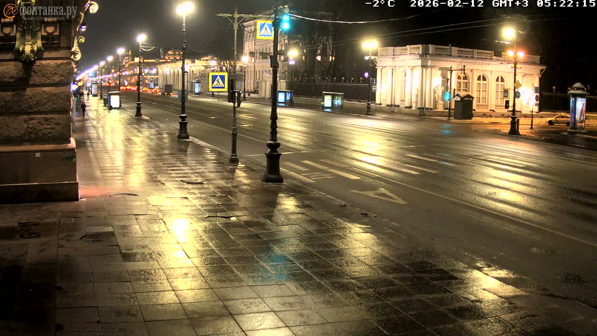 St. Petersburg, Nevskiy Avenue,  Anichkov Palace & Garden (Anitsjkof-Paleis)  Live Cam - Dvortsovy, Tsentralny, Saint Petersburg, Northwestern (Severo-Zapadnyy), Russia