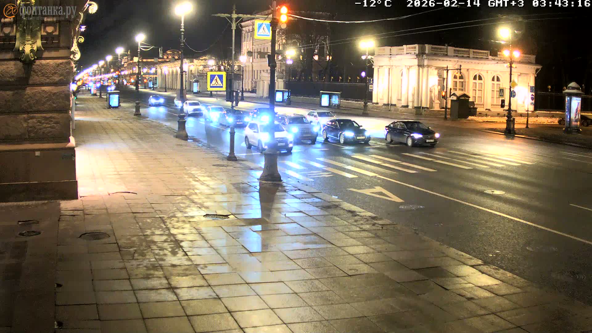 St. Petersburg, Nevskiy Avenue,  Anichkov Palace & Garden (Anitsjkof-Paleis)  Live Cam - Dvortsovy, Tsentralny, Saint Petersburg, Northwestern (Severo-Zapadnyy), Russia
