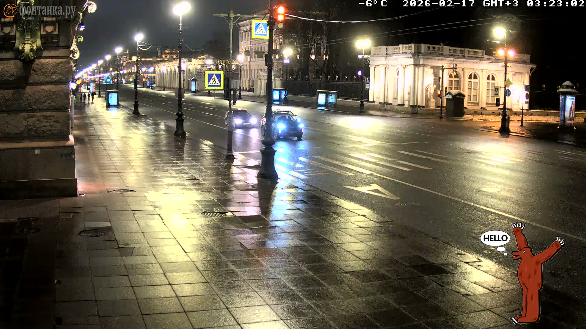 St. Petersburg, Nevskiy Avenue,  Anichkov Palace & Garden (Anitsjkof-Paleis)  Live Cam - Dvortsovy, Tsentralny, Saint Petersburg, Northwestern (Severo-Zapadnyy), Russia