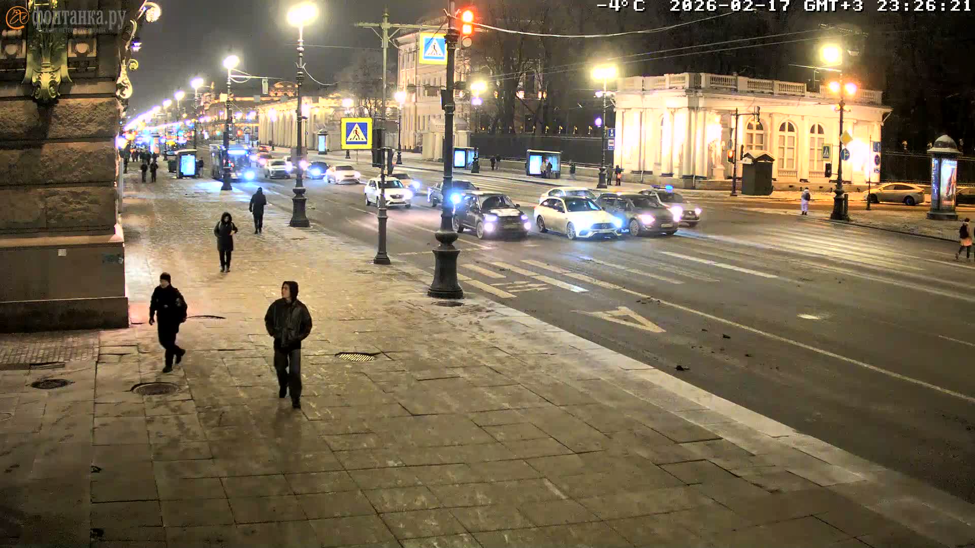 St. Petersburg, Nevskiy Avenue,  Anichkov Palace & Garden (Anitsjkof-Paleis)  Live Cam - Dvortsovy, Tsentralny, Saint Petersburg, Northwestern (Severo-Zapadnyy), Russia