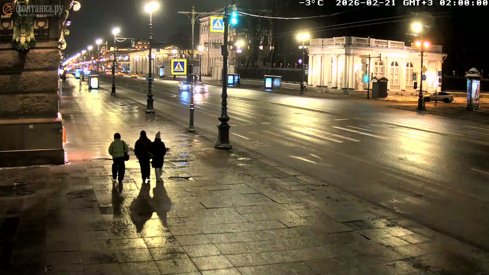 St. Petersburg, Nevskiy Avenue,  Anichkov Palace & Garden (Anitsjkof-Paleis)  Live Cam - Dvortsovy, Tsentralny, Saint Petersburg, Northwestern (Severo-Zapadnyy), Russia